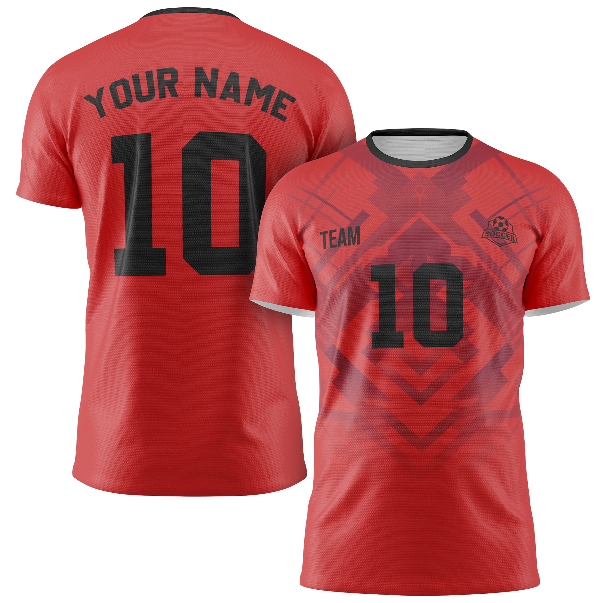 Custom Egypt Soccer Jersey 2026 Red and Black - Design Your Own