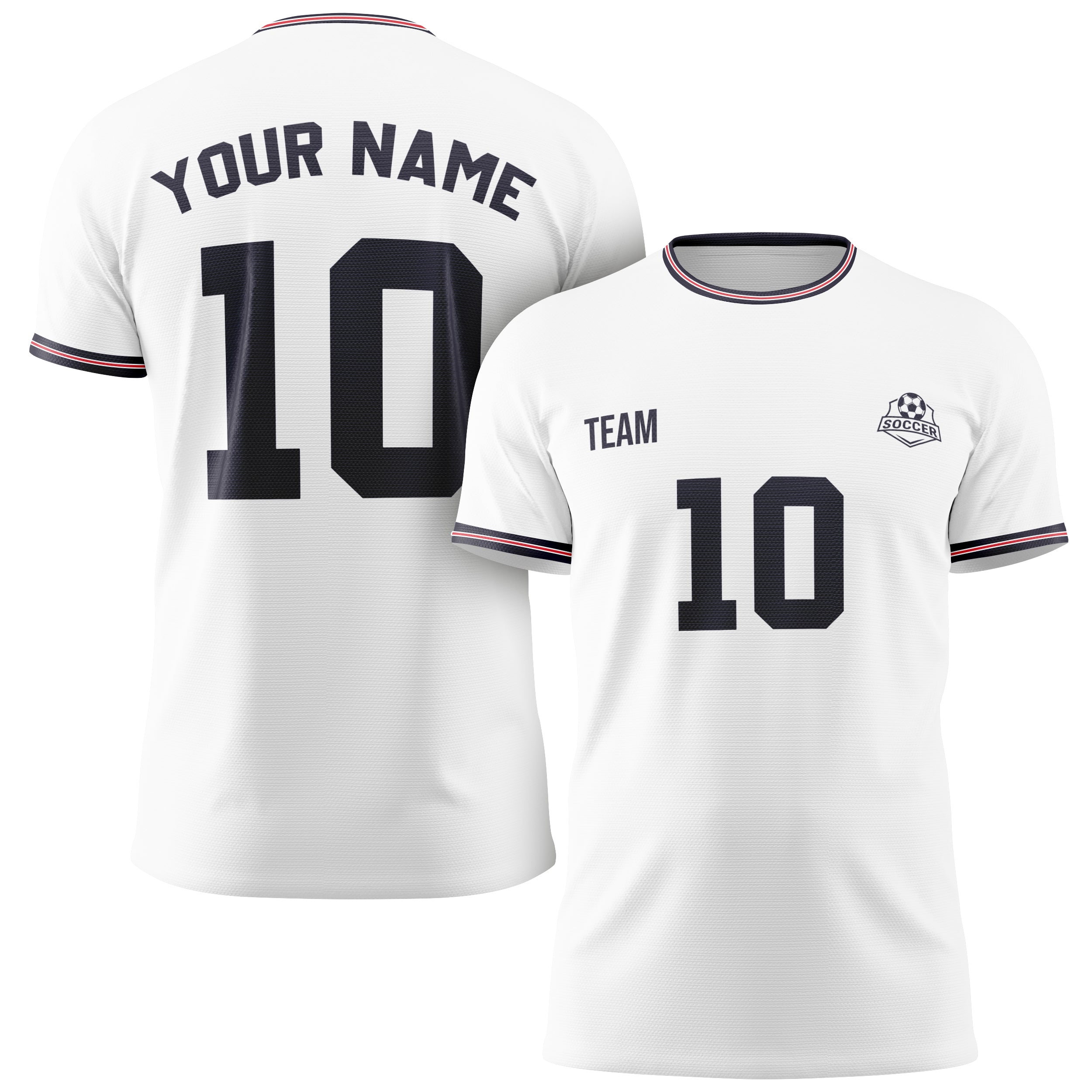Custom England Soccer Jersey 2026 White and Black - Design Your Own