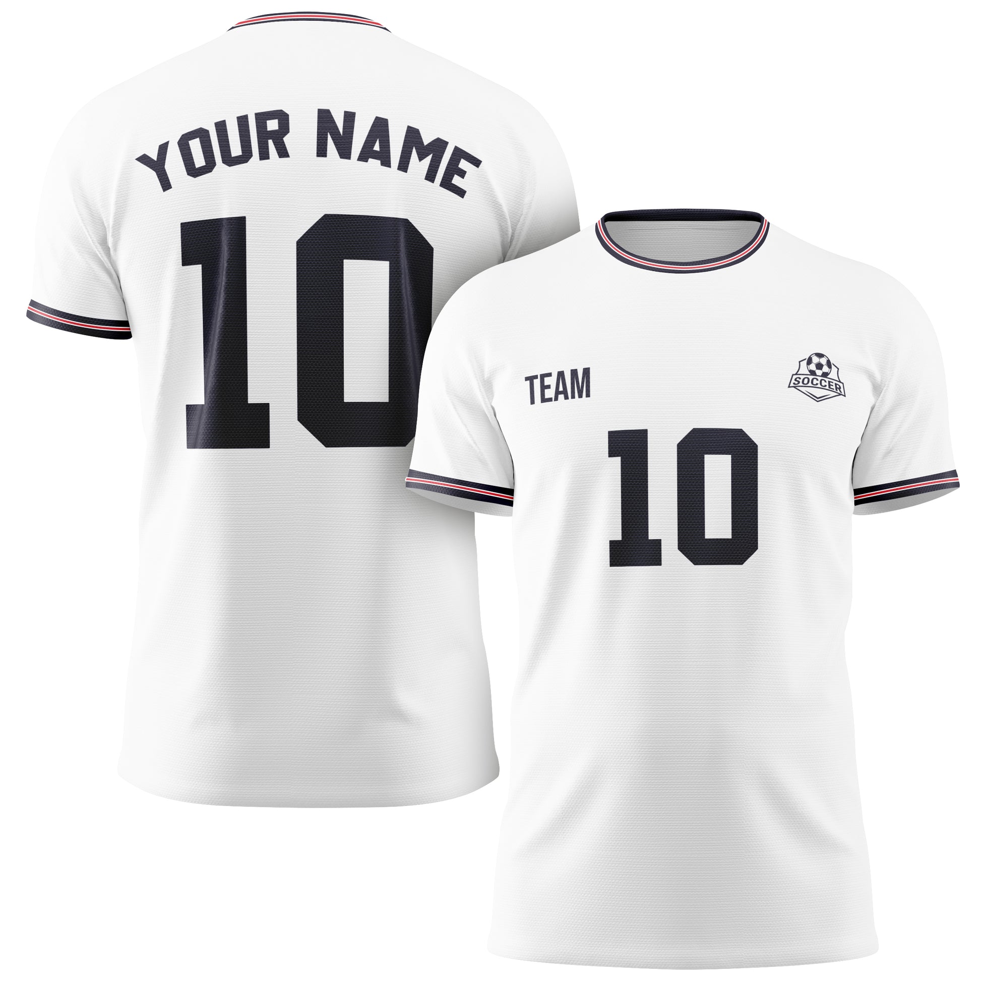 Custom England Soccer Jersey 2026 White and Black - Design Your Own