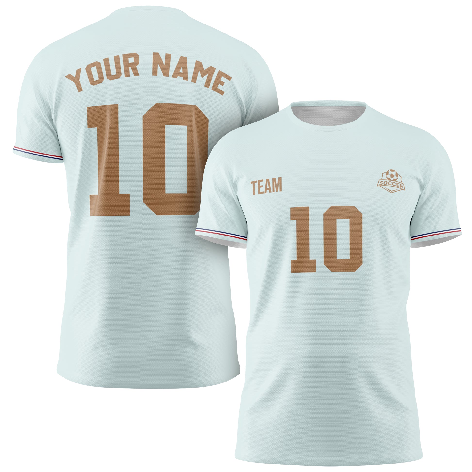 Custom France Soccer Jersey 2026 Ice Blue and Gold - Design Your Own