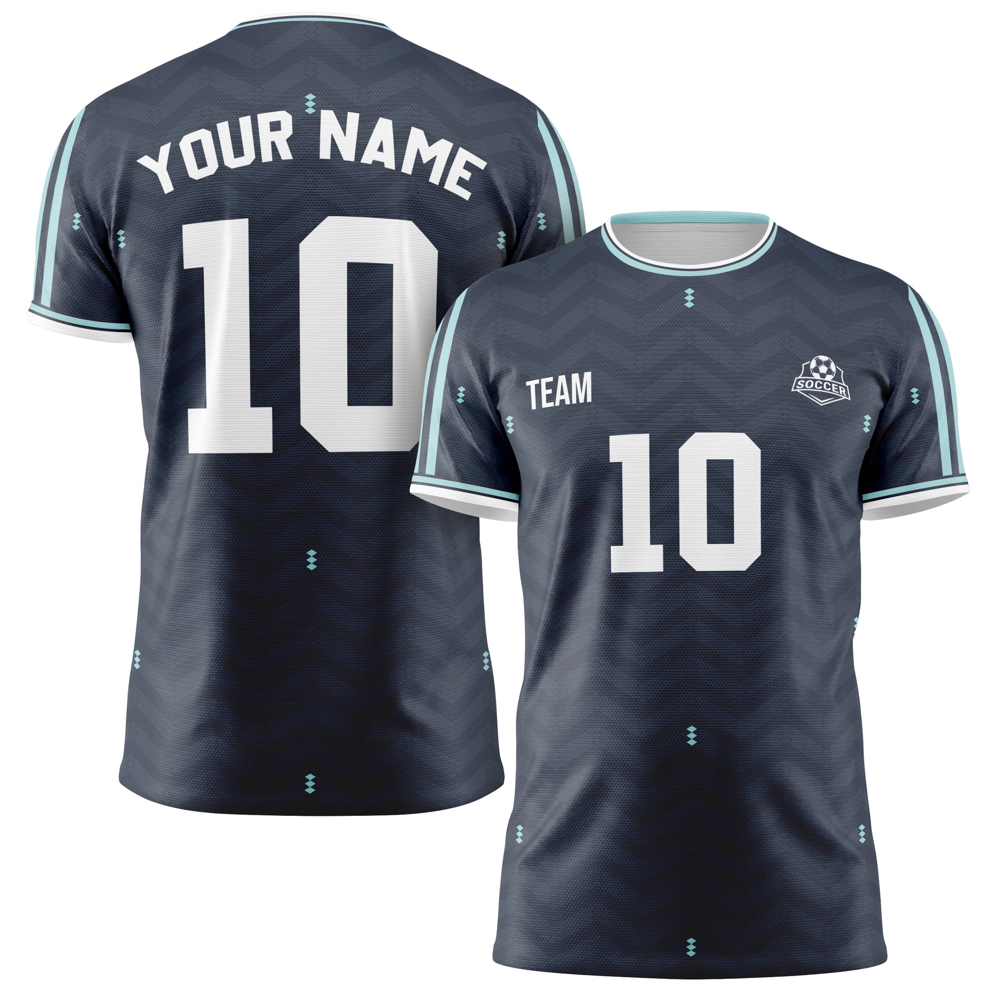 Custom Germany Soccer Jersey 2026 Midnight Blue Aqua and White - Design Your Own