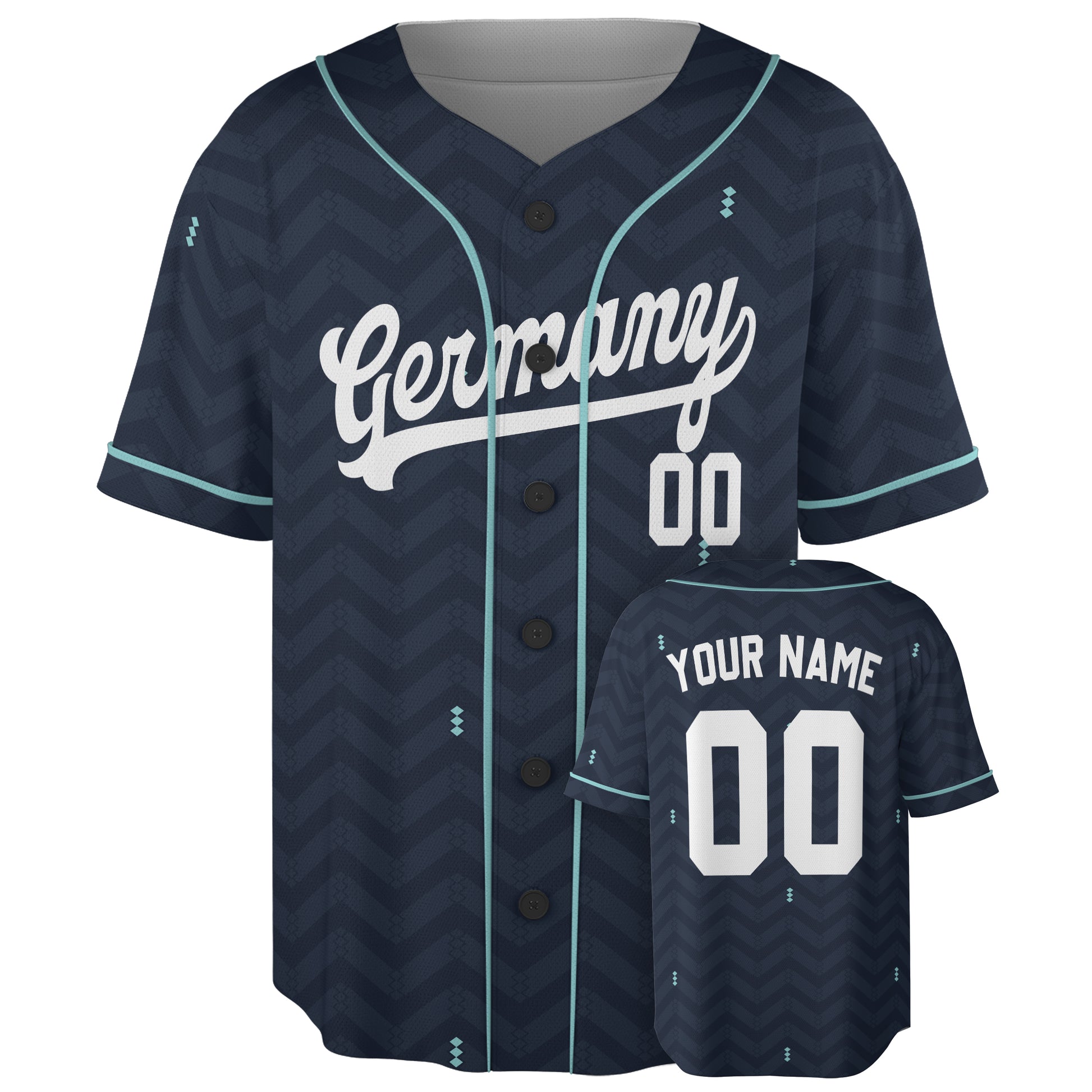 Custom Germany Baseball Jersey German Fan Midnight Blue – Personalized Name Number