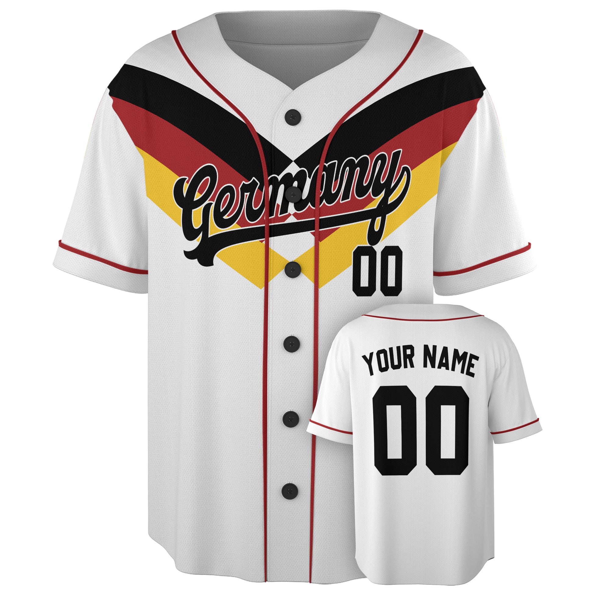 Custom Germany Baseball Jersey German Fan White – Personalized Name Number