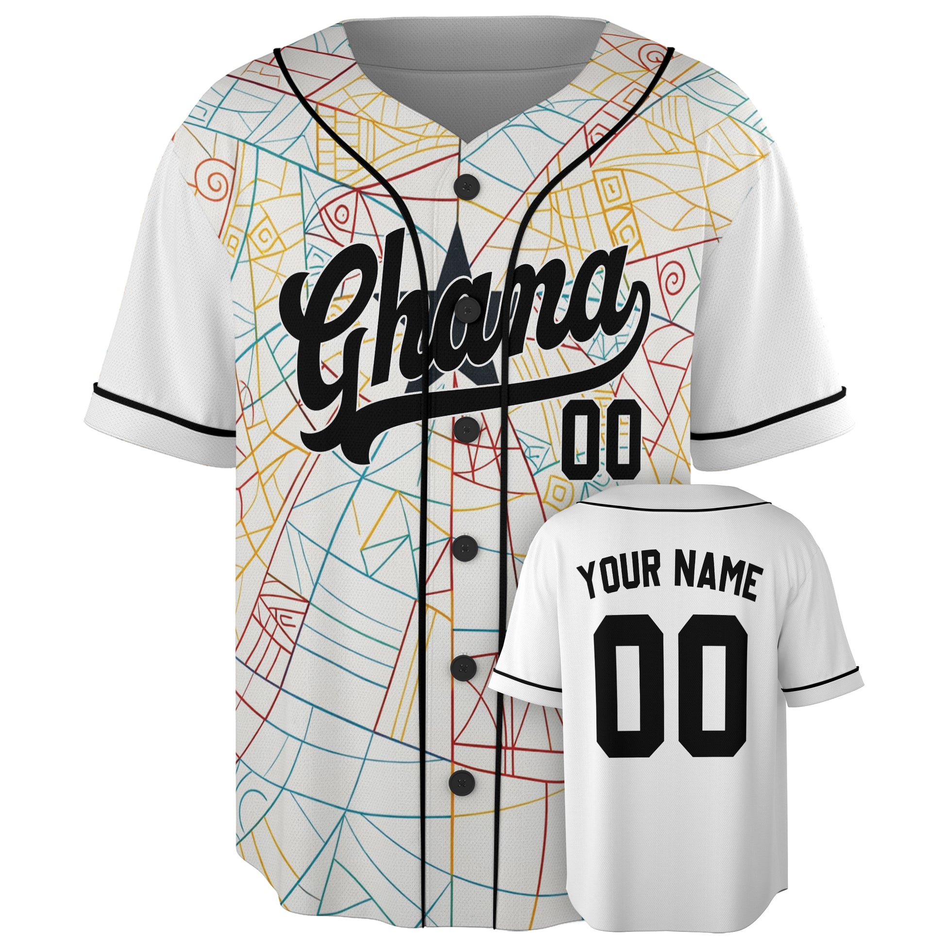Custom Ghana Baseball Jersey Ghanaian Fan White – Personalized Name Number