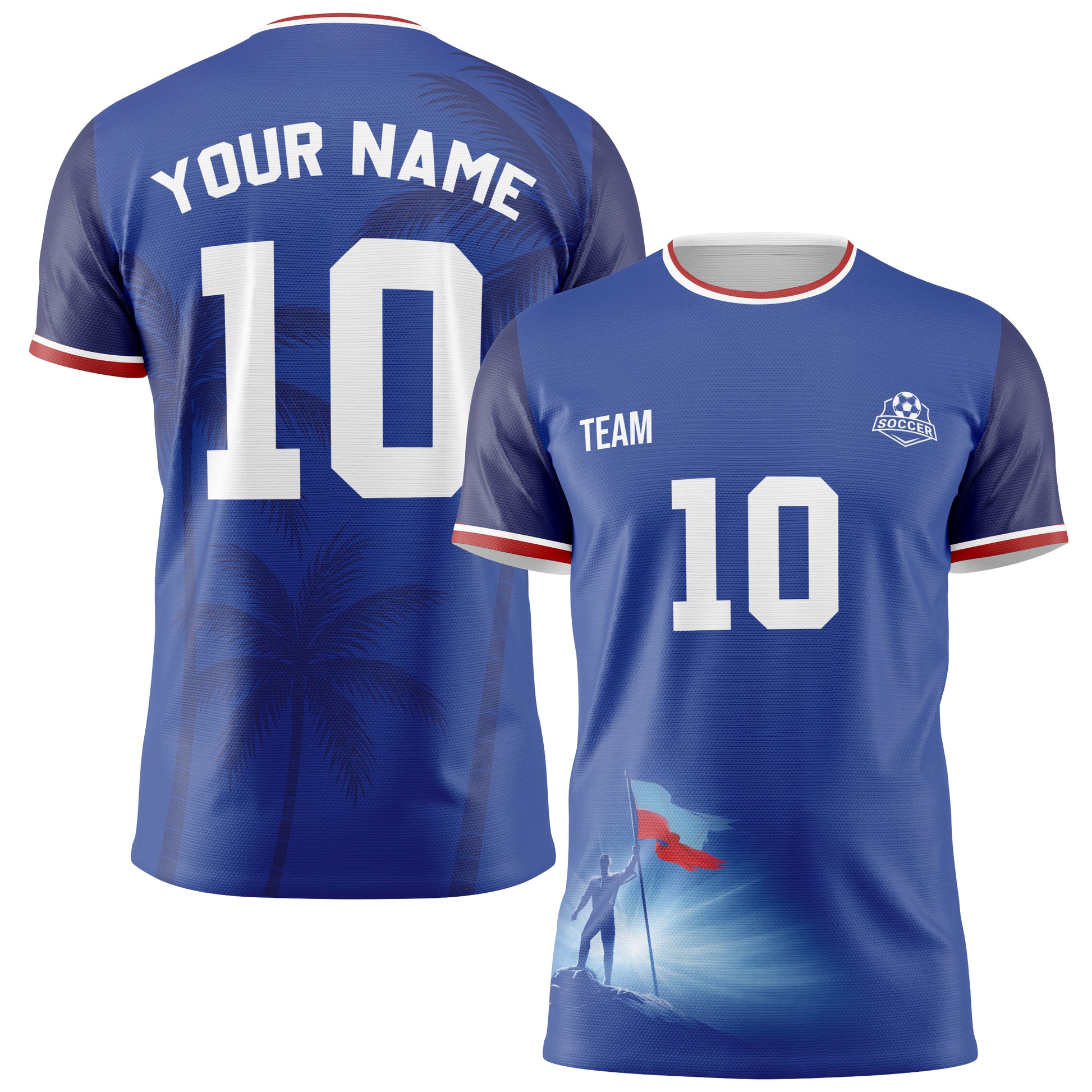 Custom Haiti Soccer Jersey 2026 Royal and White - Design Your Own