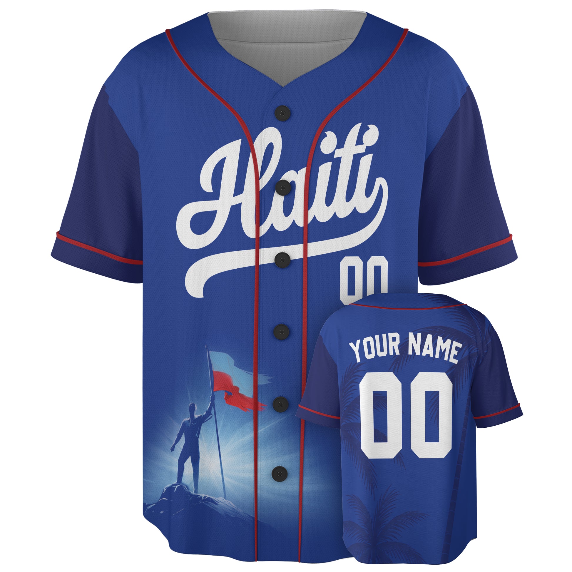 Custom Haiti Baseball Jersey Haitian Fan Royal – Personalized Name Number