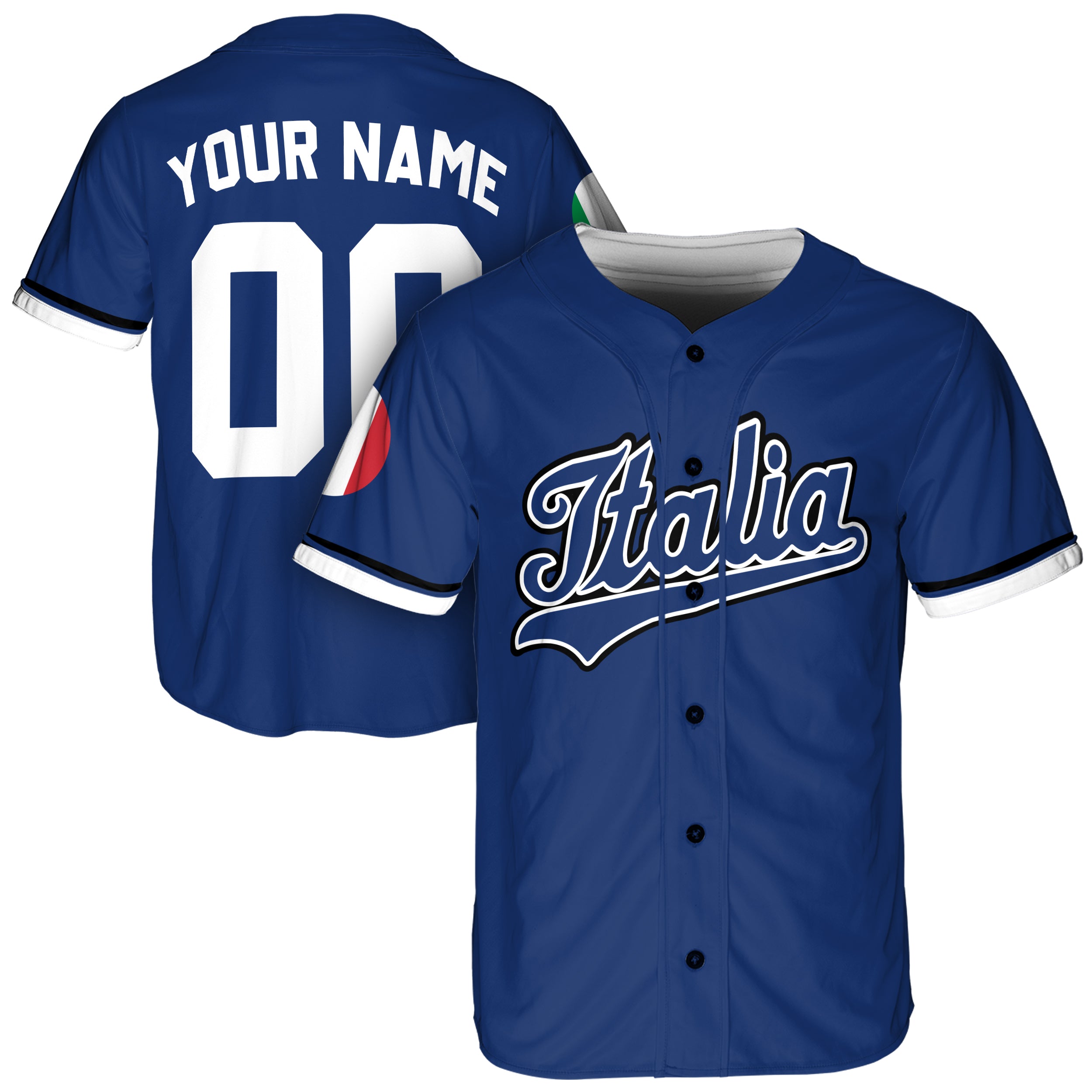 Custom Italy Italia Baseball Jersey Italian Fan Navy – Personalized Name Number
