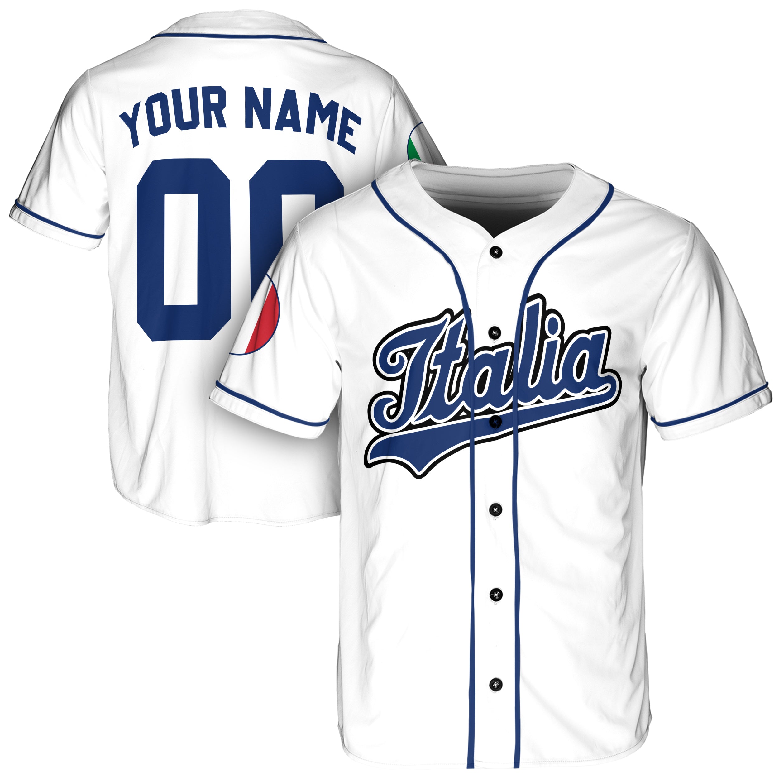 Custom Italy Italia Baseball Jersey Italian Fan White – Personalized Name Number