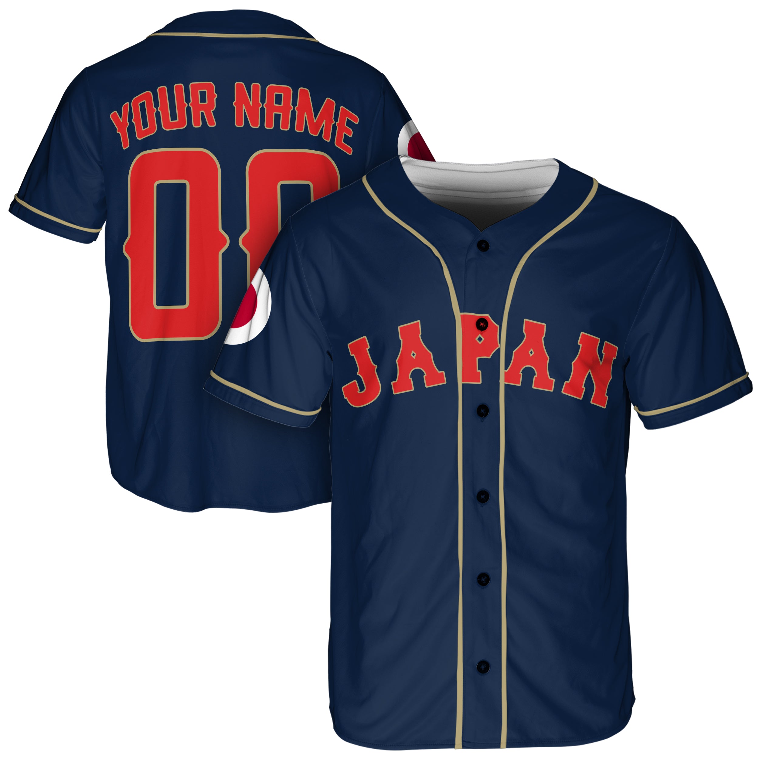 Custom Japan Baseball Jersey Japanese Fan Navy – Personalized Name Number