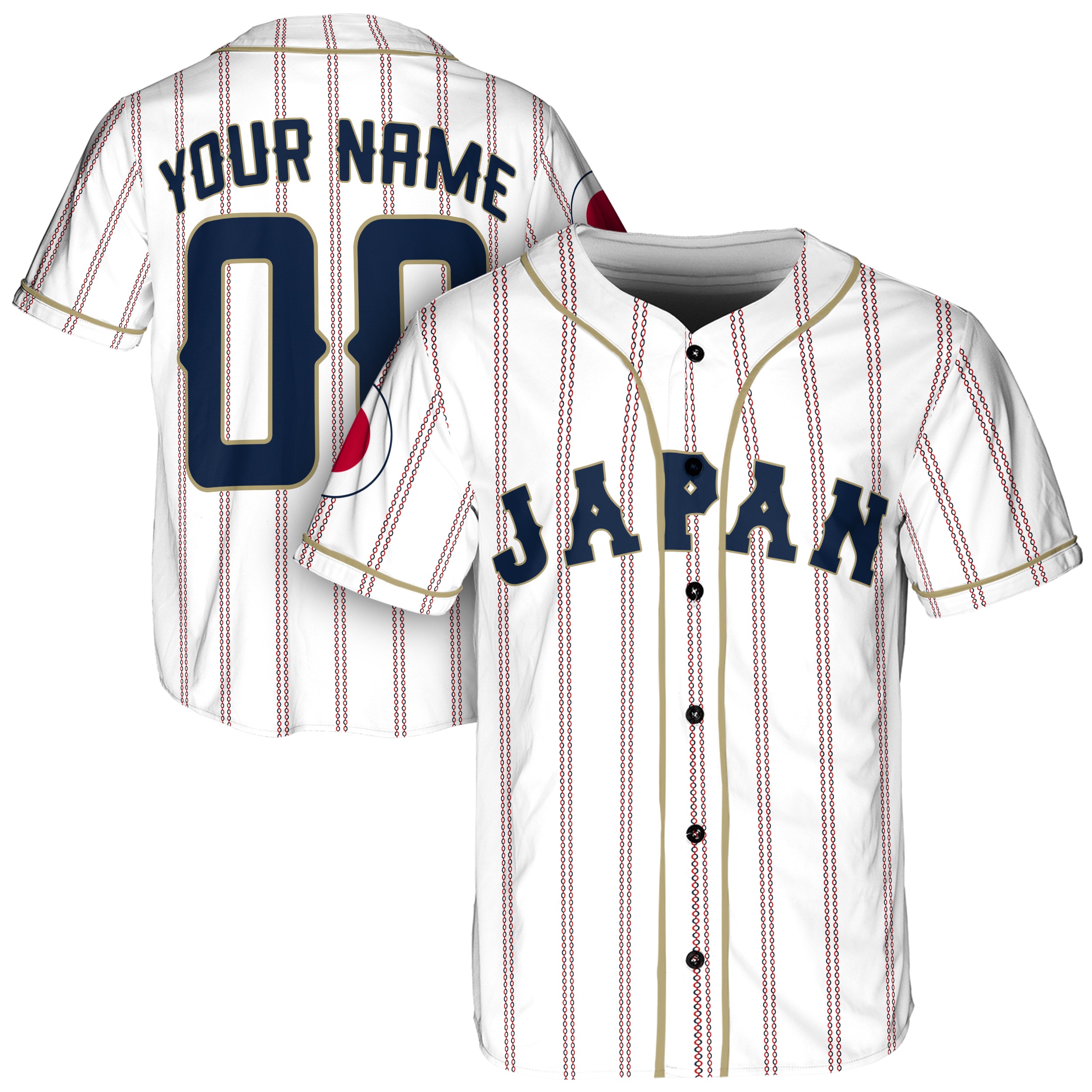 Custom Japan Baseball Jersey Japanese Fan White – Personalized Name Number