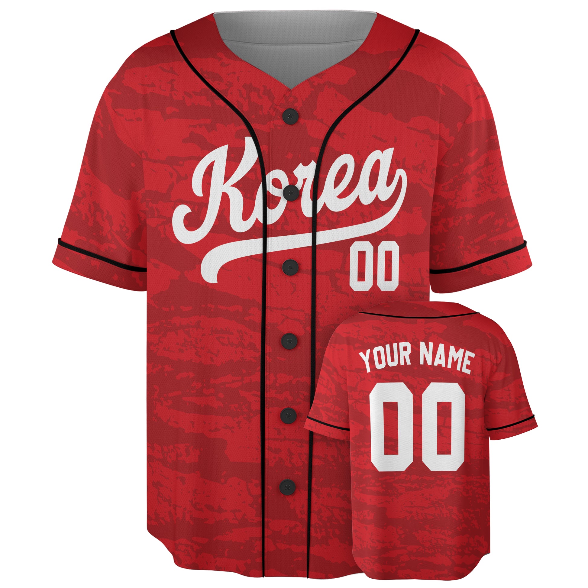 Custom Korea Baseball Jersey Korean Fan Red – Personalized Name Number