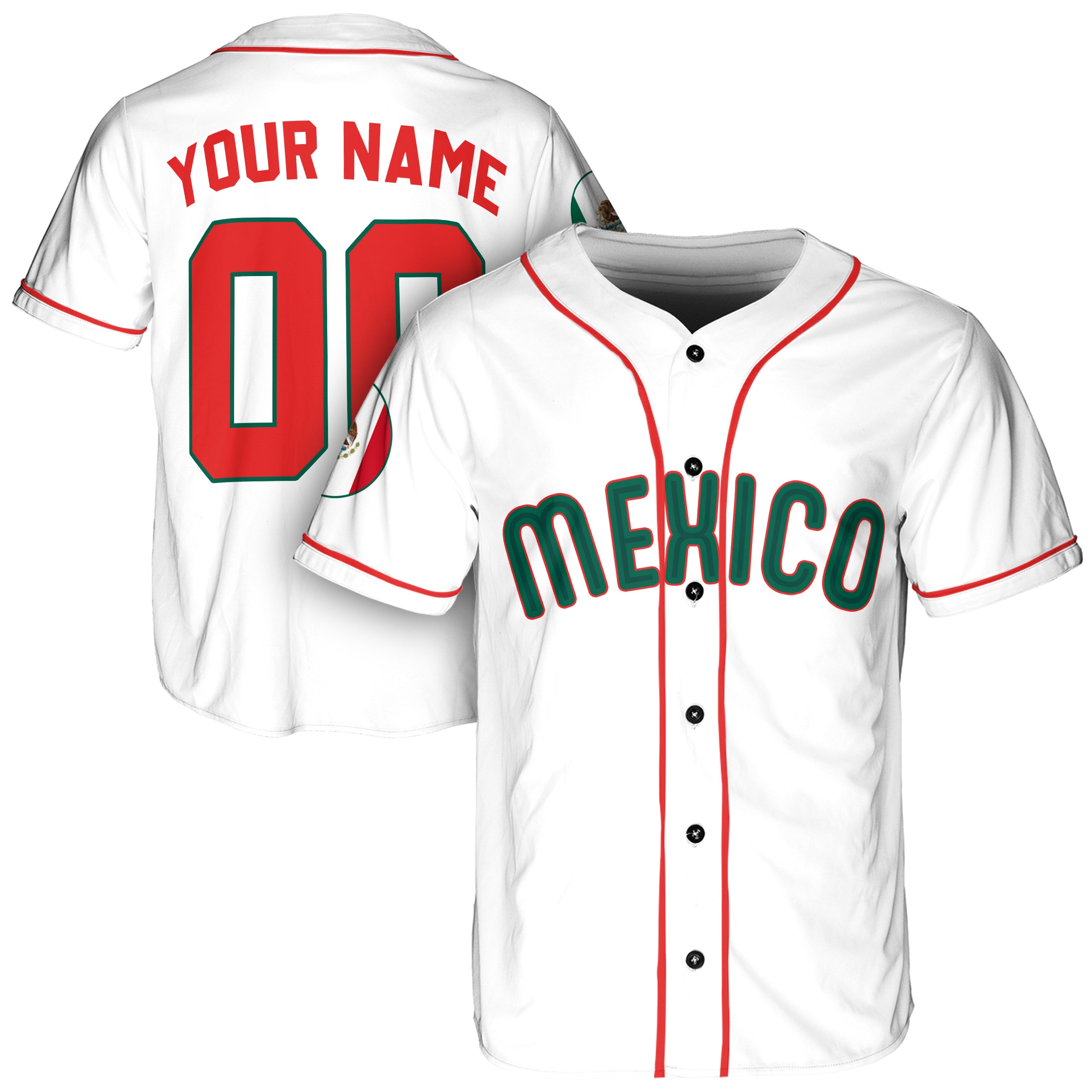 Custom Mexico Baseball Jersey Mexican Fan White – Personalized Name Number