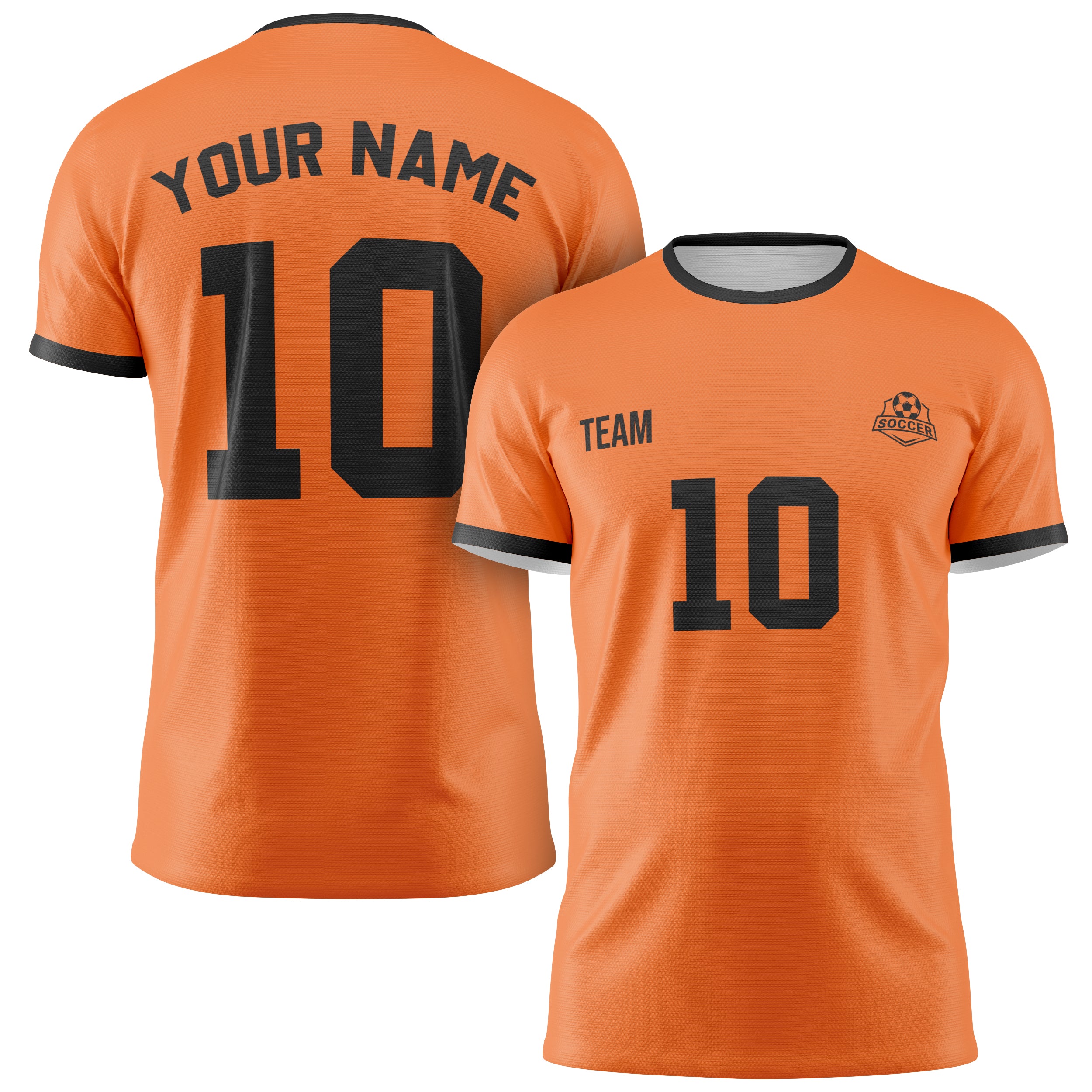 Custom 2026 Soccer Jersey Orange and Black - Design Your Own