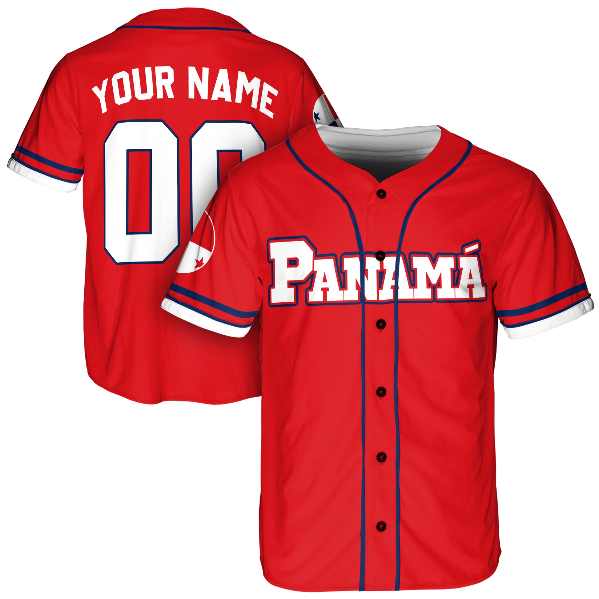 Custom Panama Panamá Baseball Jersey Panamanian Fan Red – Personalized Name Number