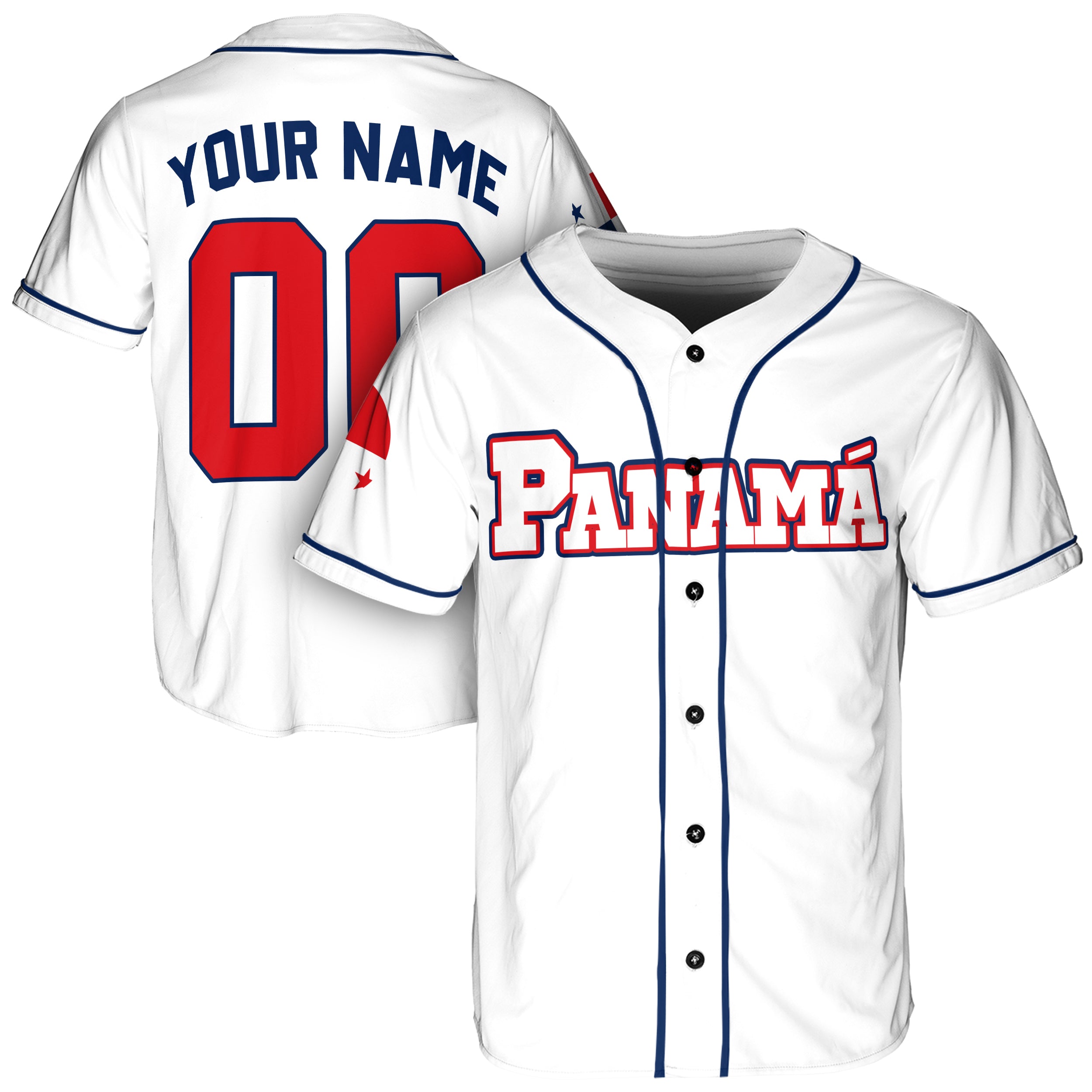 Custom Panama Panamá Baseball Jersey Panamanian Fan White – Personalized Name Number
