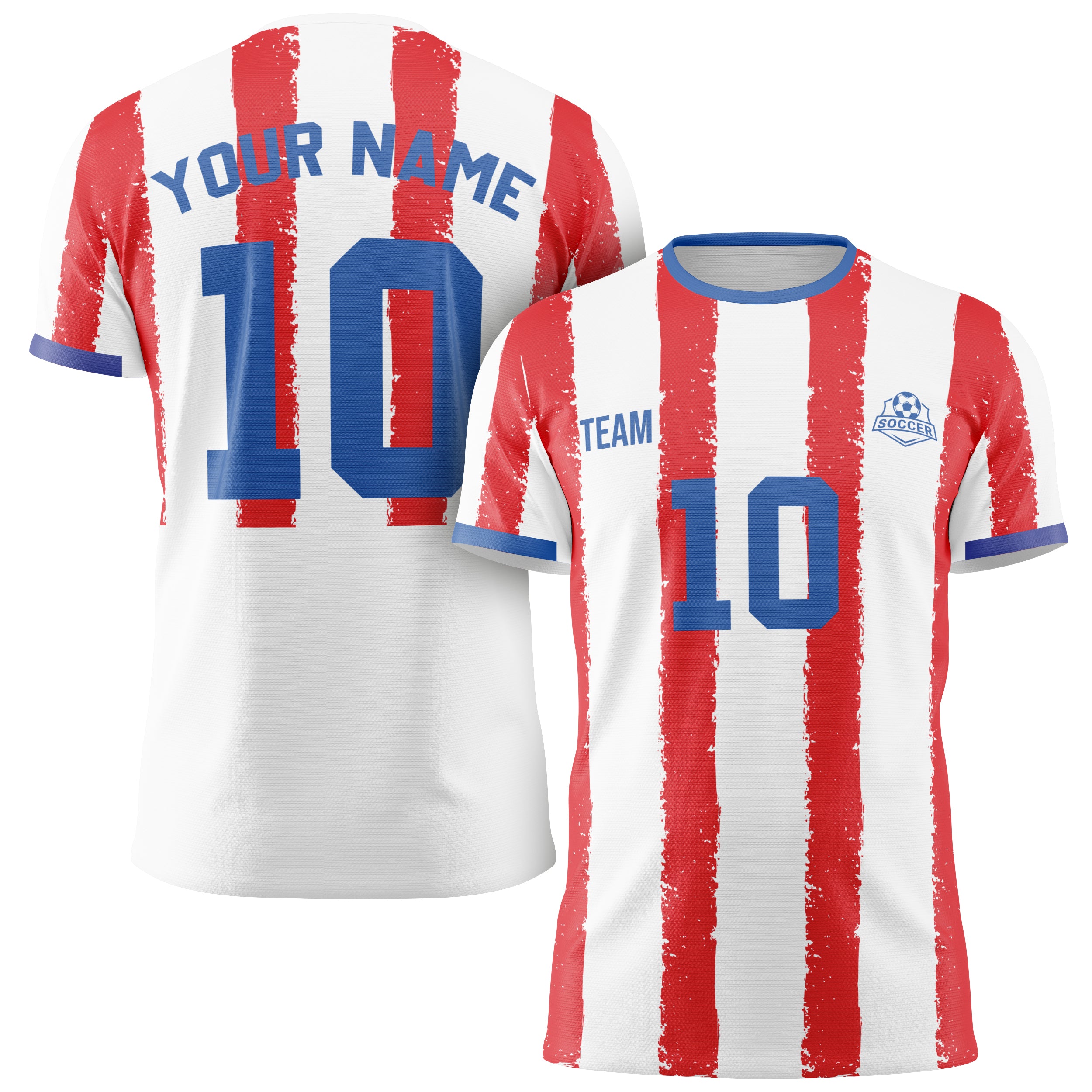 Custom 2026 Soccer Jersey Red White and Royal - Design Your Own