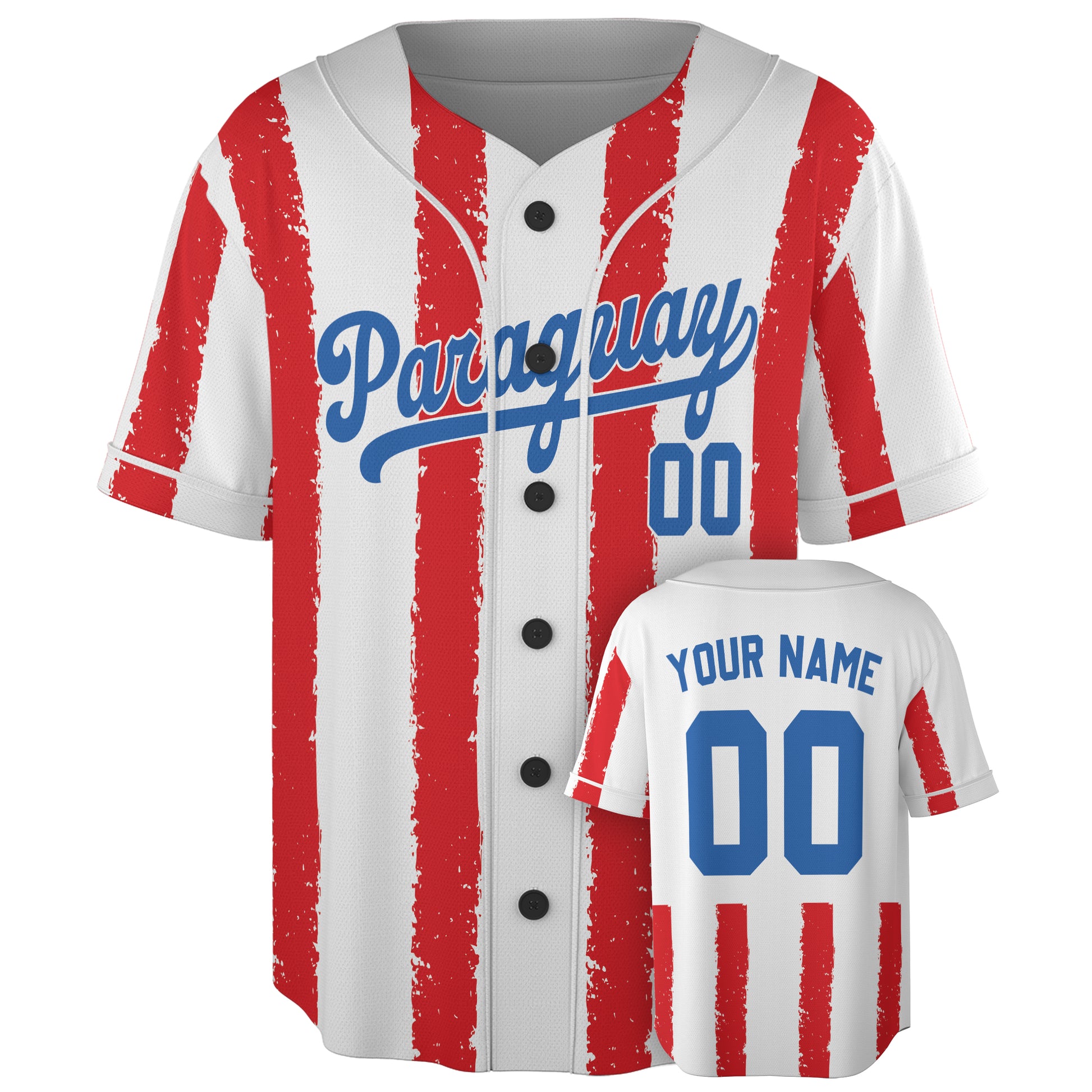 Custom Paraguay Baseball Jersey Paraguayan Fan Red – Personalized Name Number