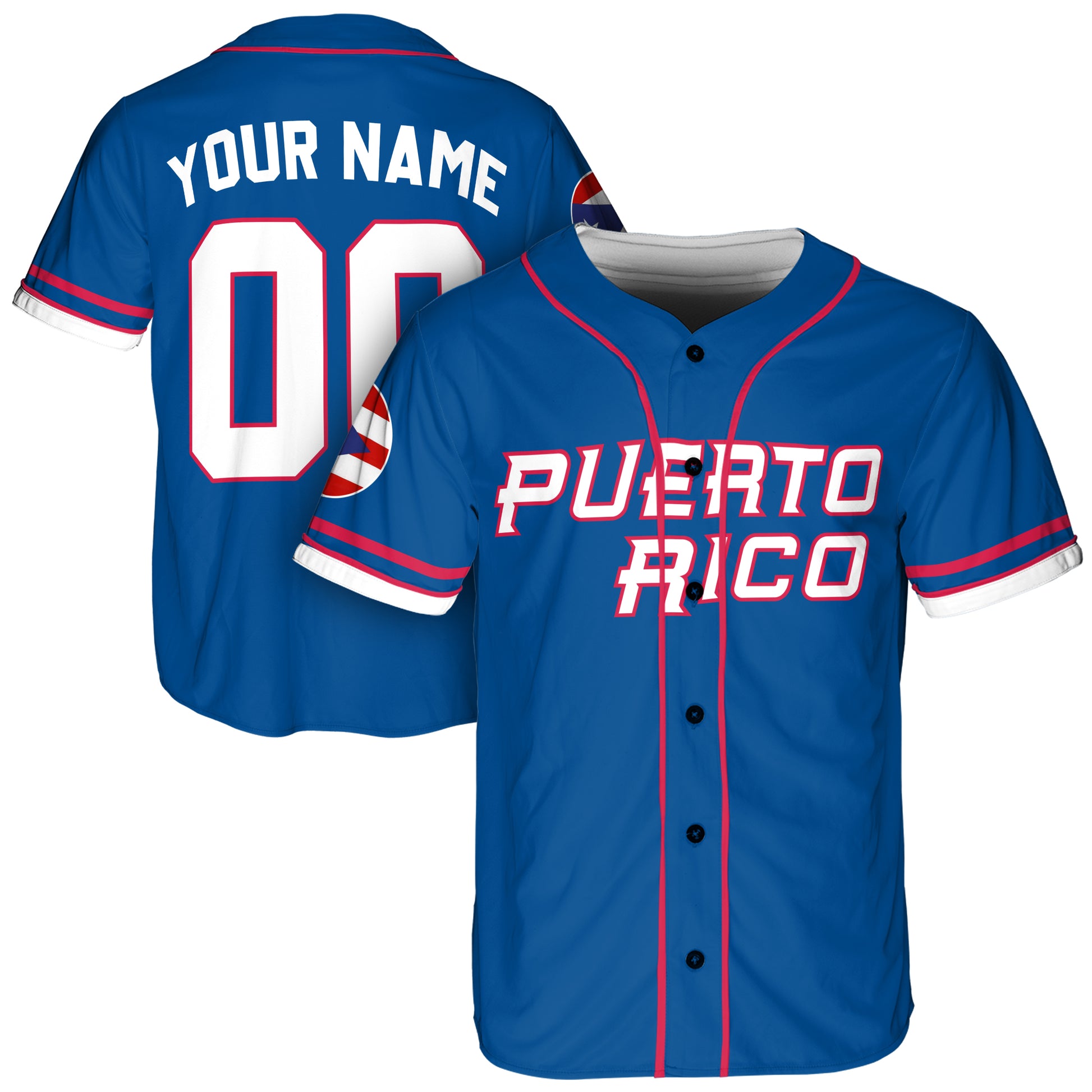 Custom Puerto Rico Baseball Jersey Puerto Rican Fan Royal – Personalized Name Number
