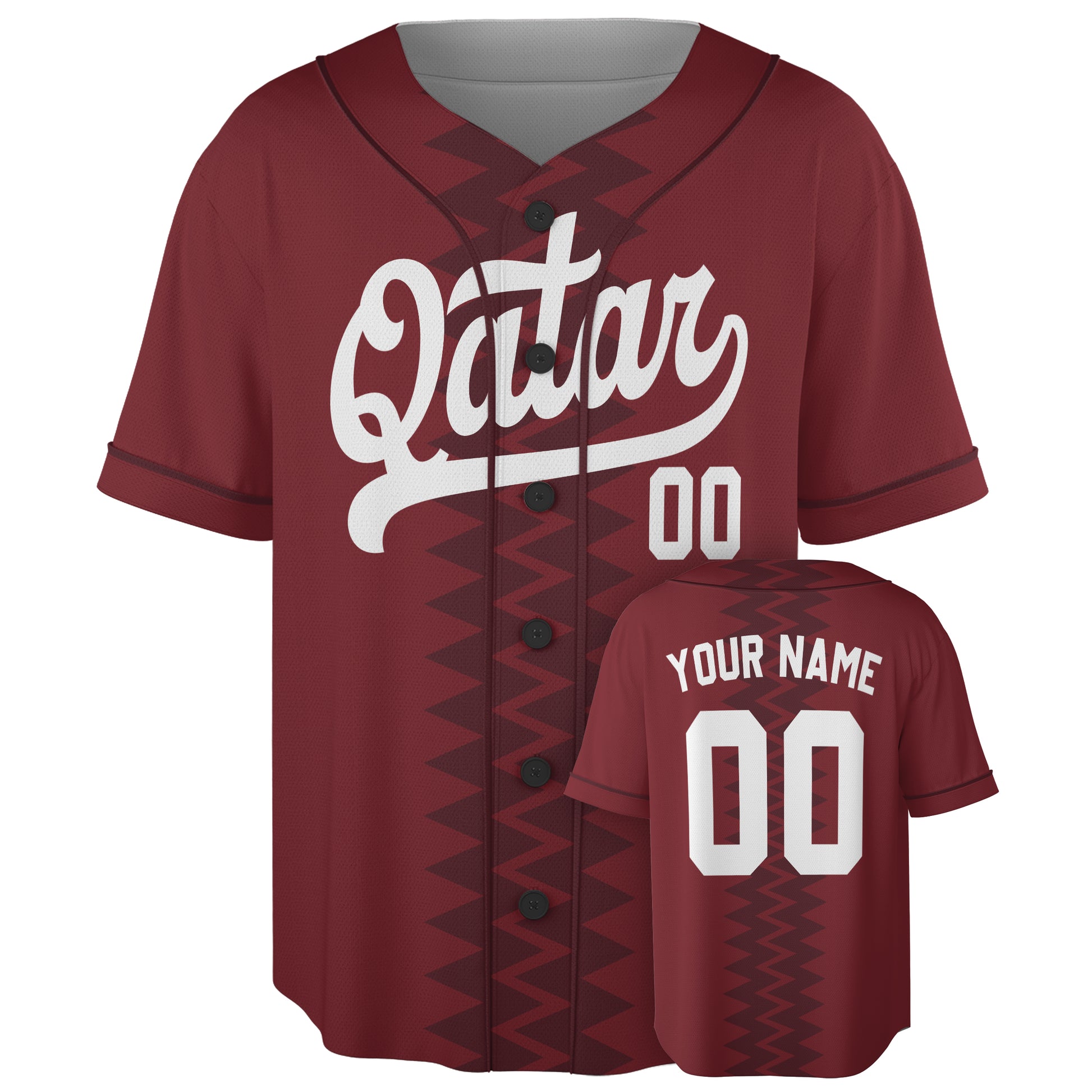 Custom Qatar Baseball Jersey Qatari Fan Wine – Personalized Name Number