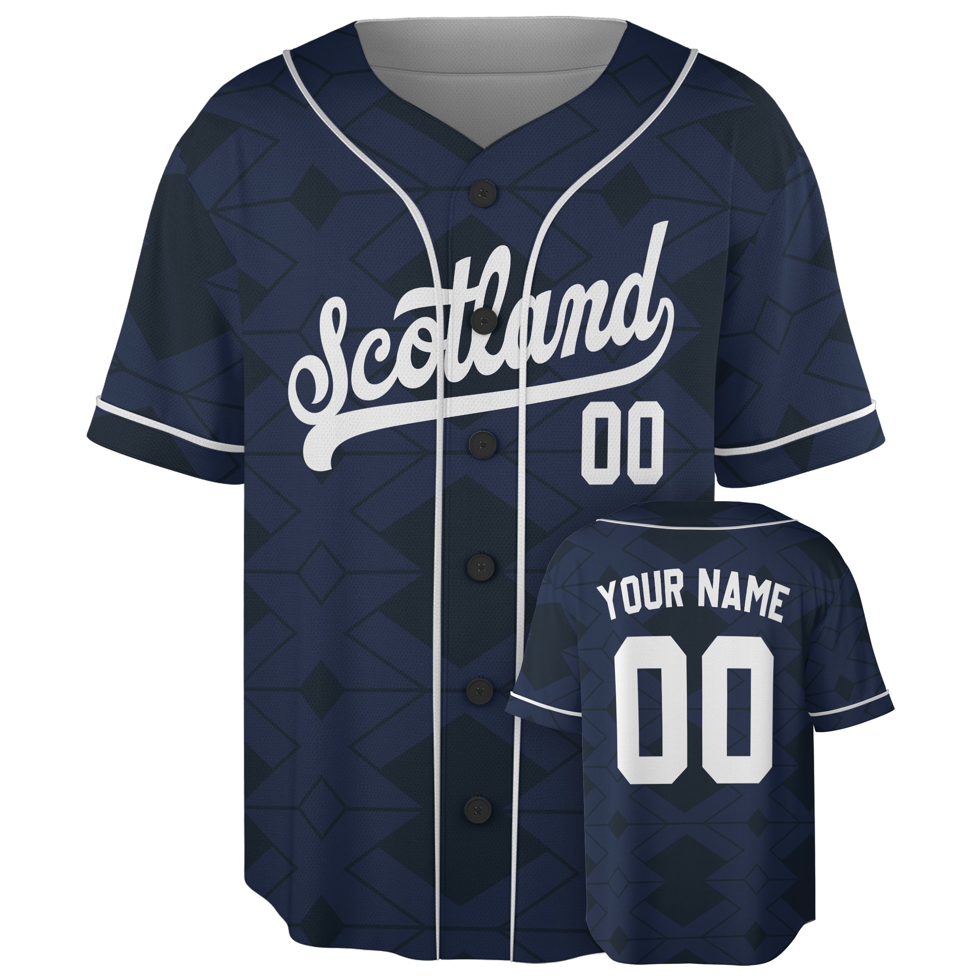 Custom Scotland Baseball Jersey Scottish Fan Midnight Blue – Personalized Name Number