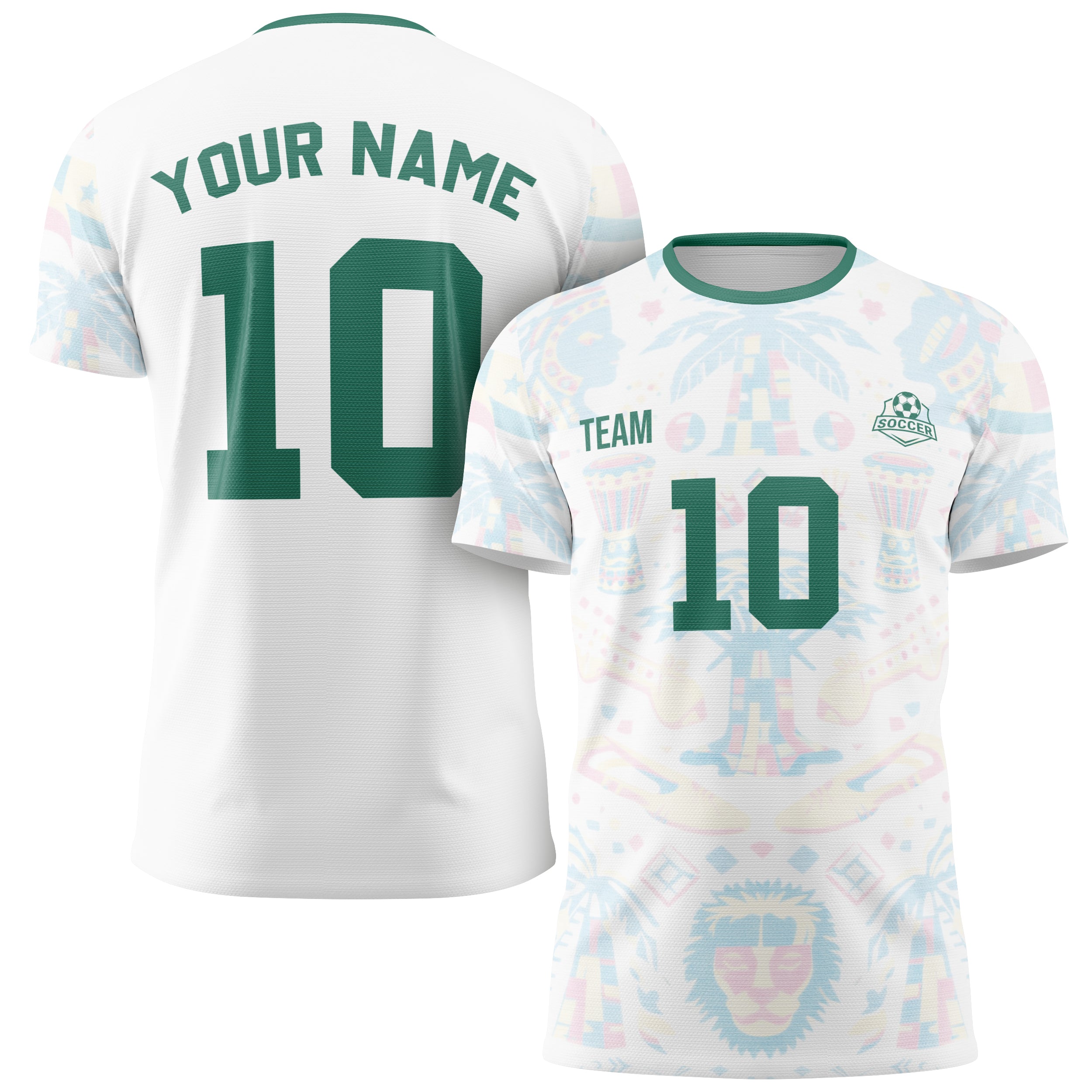 Custom Senegal Soccer Jersey 2026 White and Green - Design Your Own