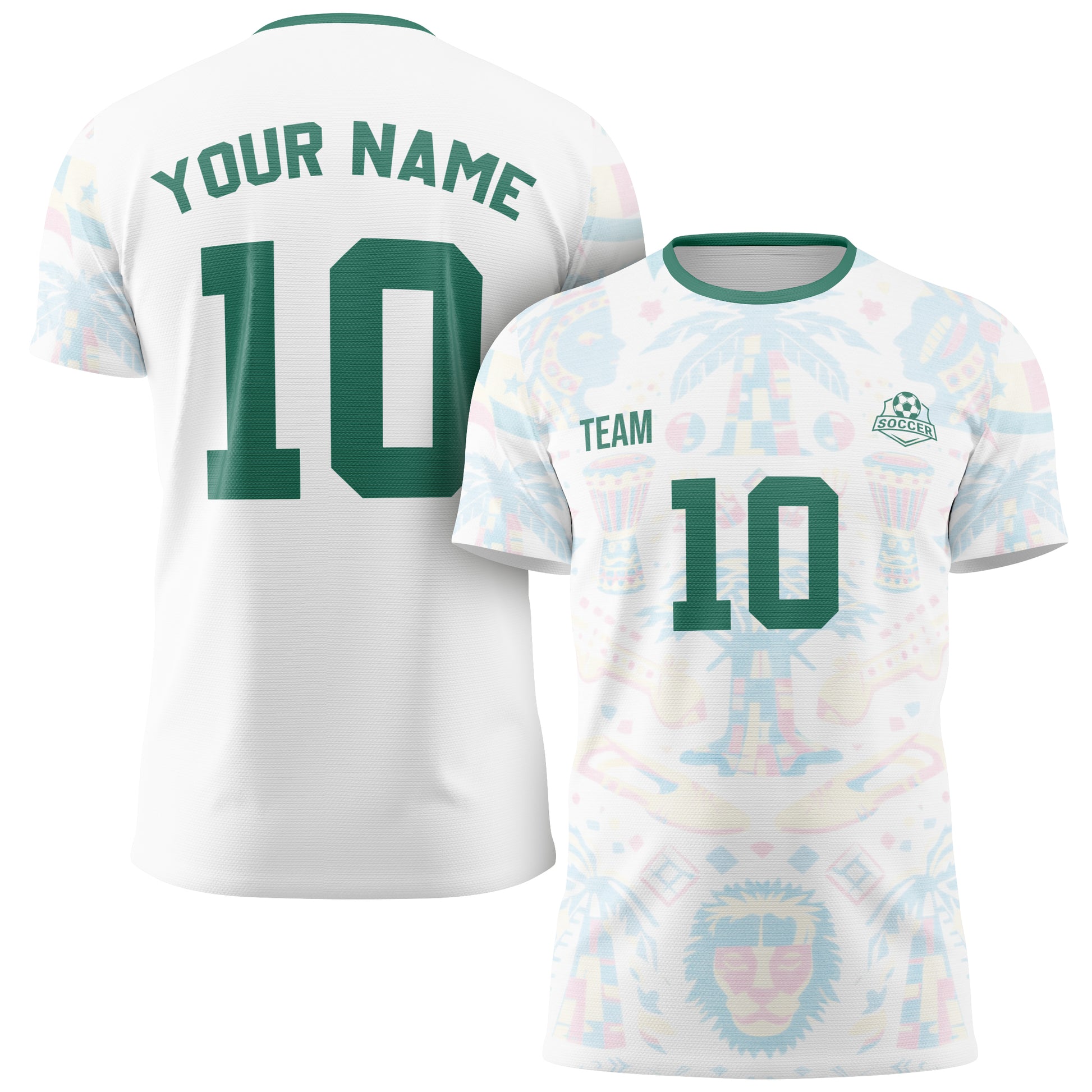 Custom Senegal Soccer Jersey 2026 White and Green - Design Your Own