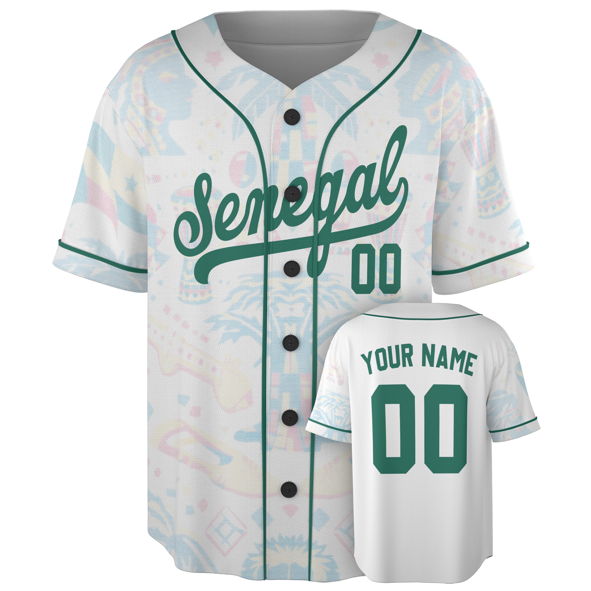 Custom Senegal Baseball Jersey Senegalese Fan White – Personalized Name Number