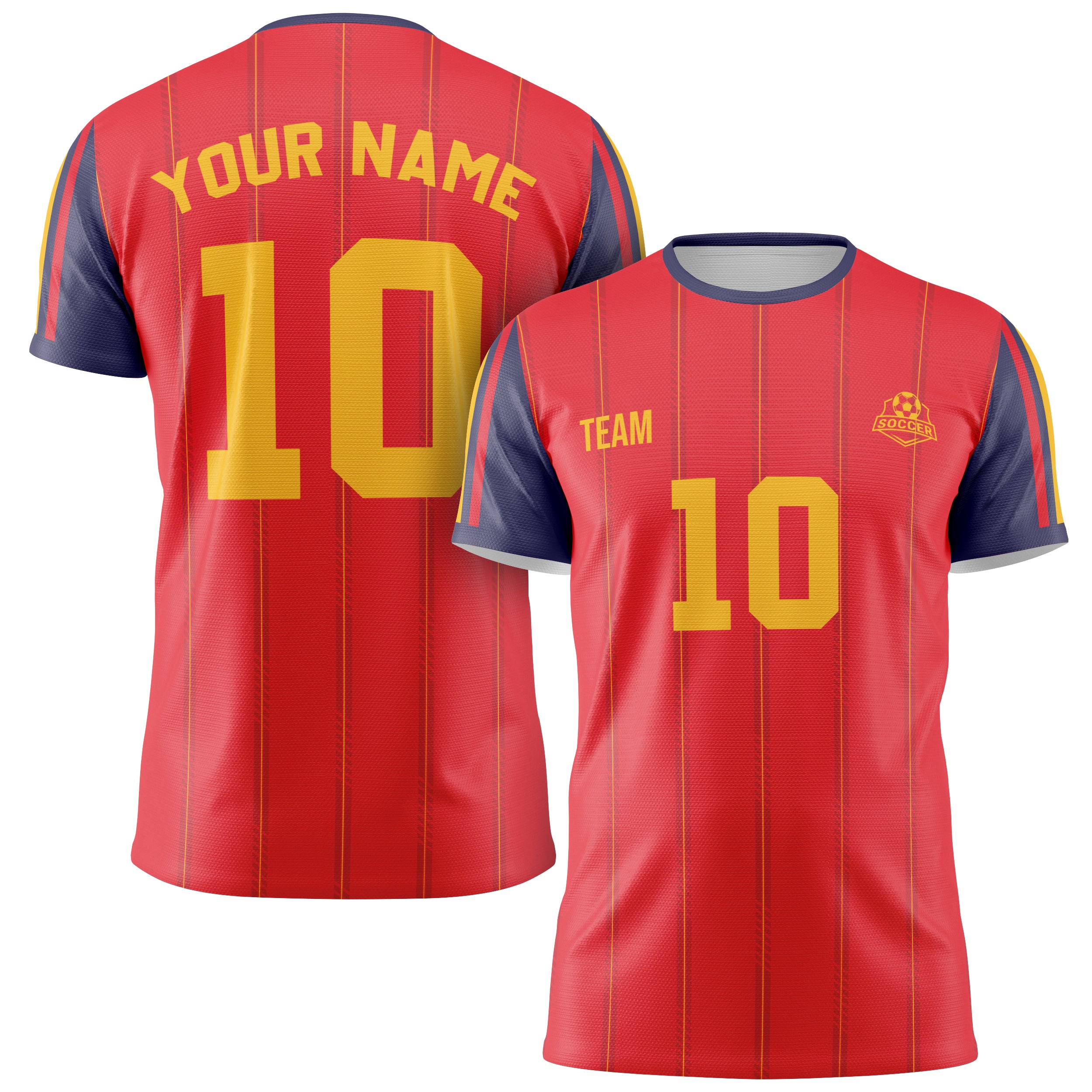 Custom Spain Soccer Jersey 2026 Red Navy and Gold - Design Your Own