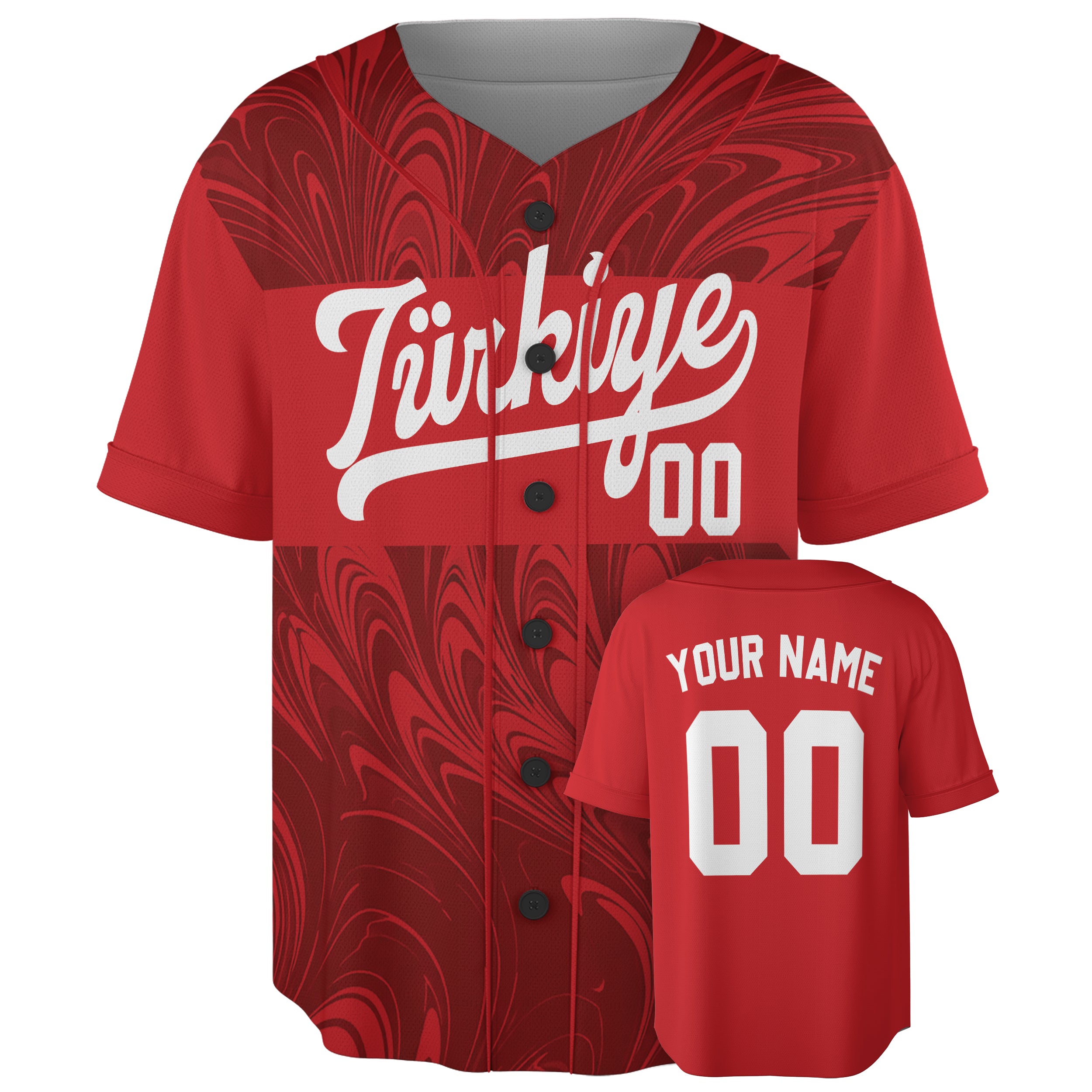Custom Türkiye Turkey Baseball Jersey Turkish Fan Red – Personalized Name Number
