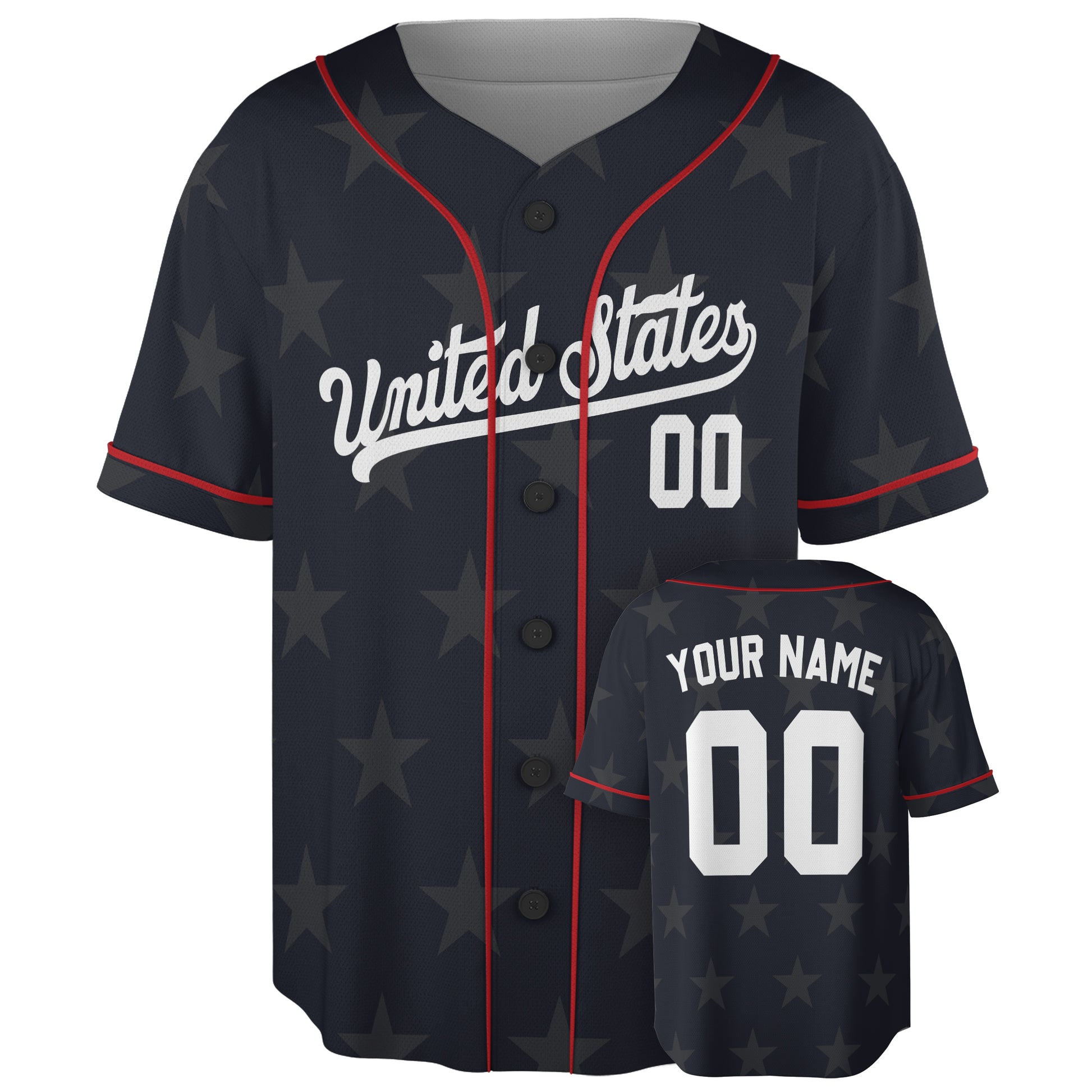 Custom USA Baseball Jersey American Fan Charcoal – Personalized Name Number