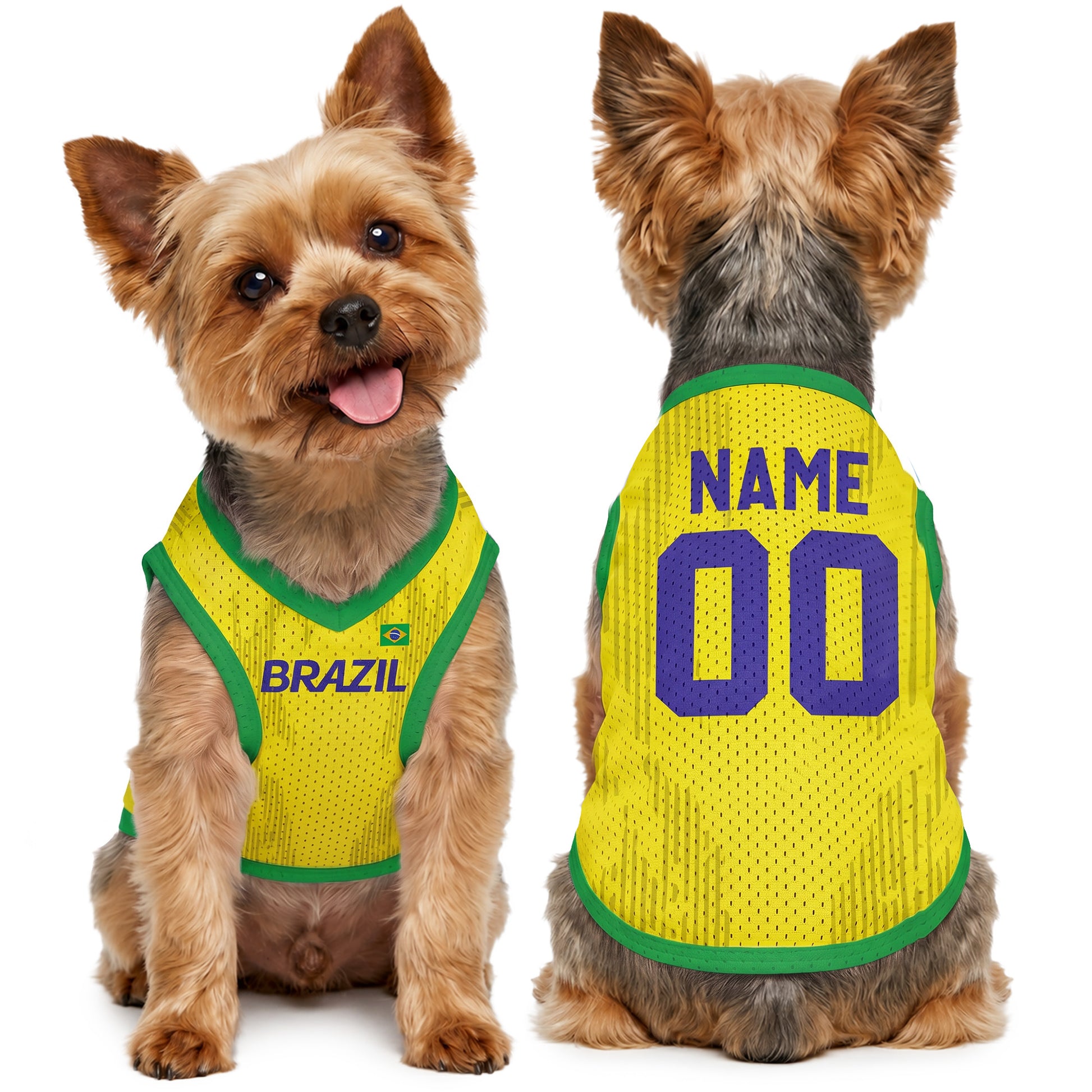 Custom Pet Soccer Jersey Brazil 2026 - Design Your Own