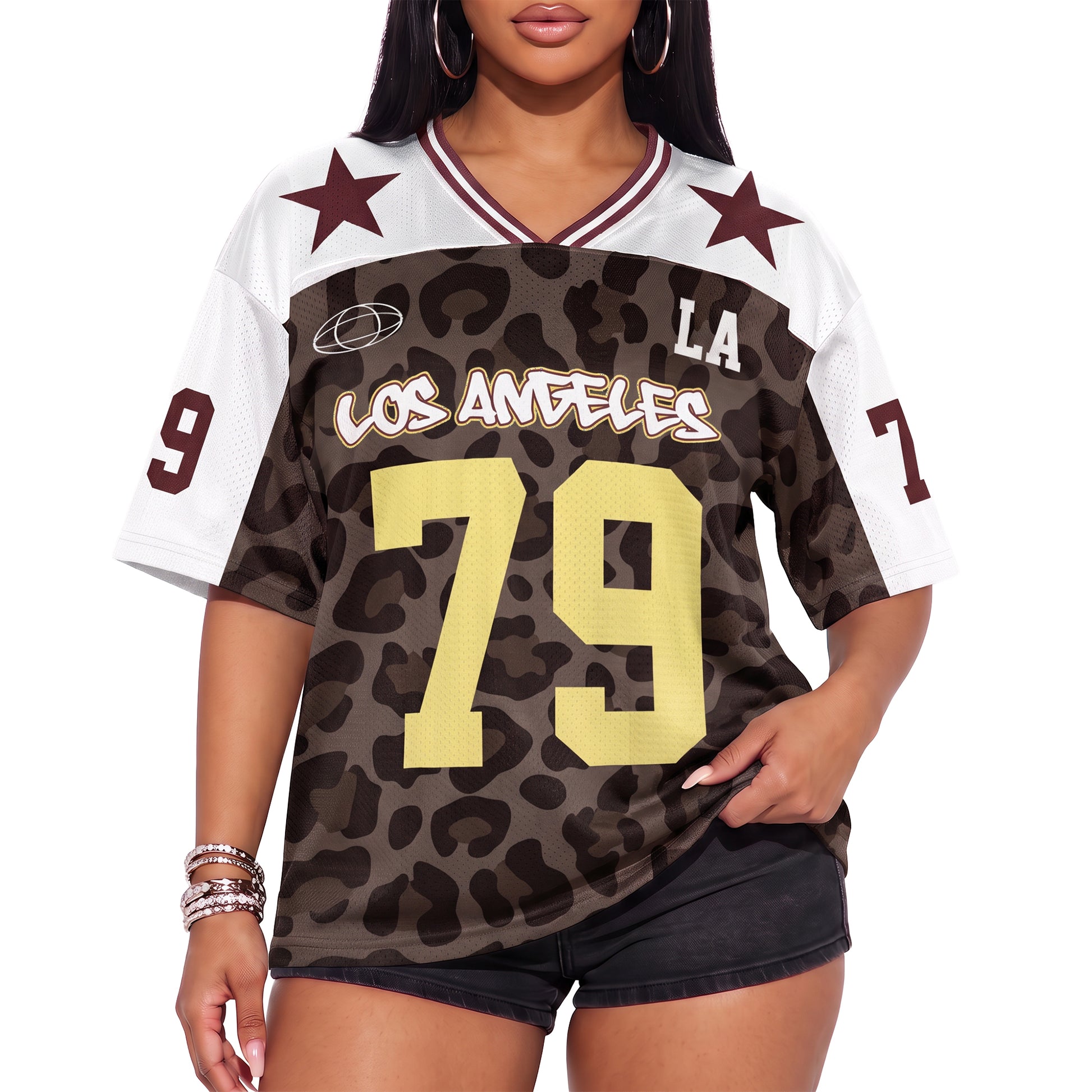 Custom Drop Shoulder Football Jersey Leopard - Design Your Own