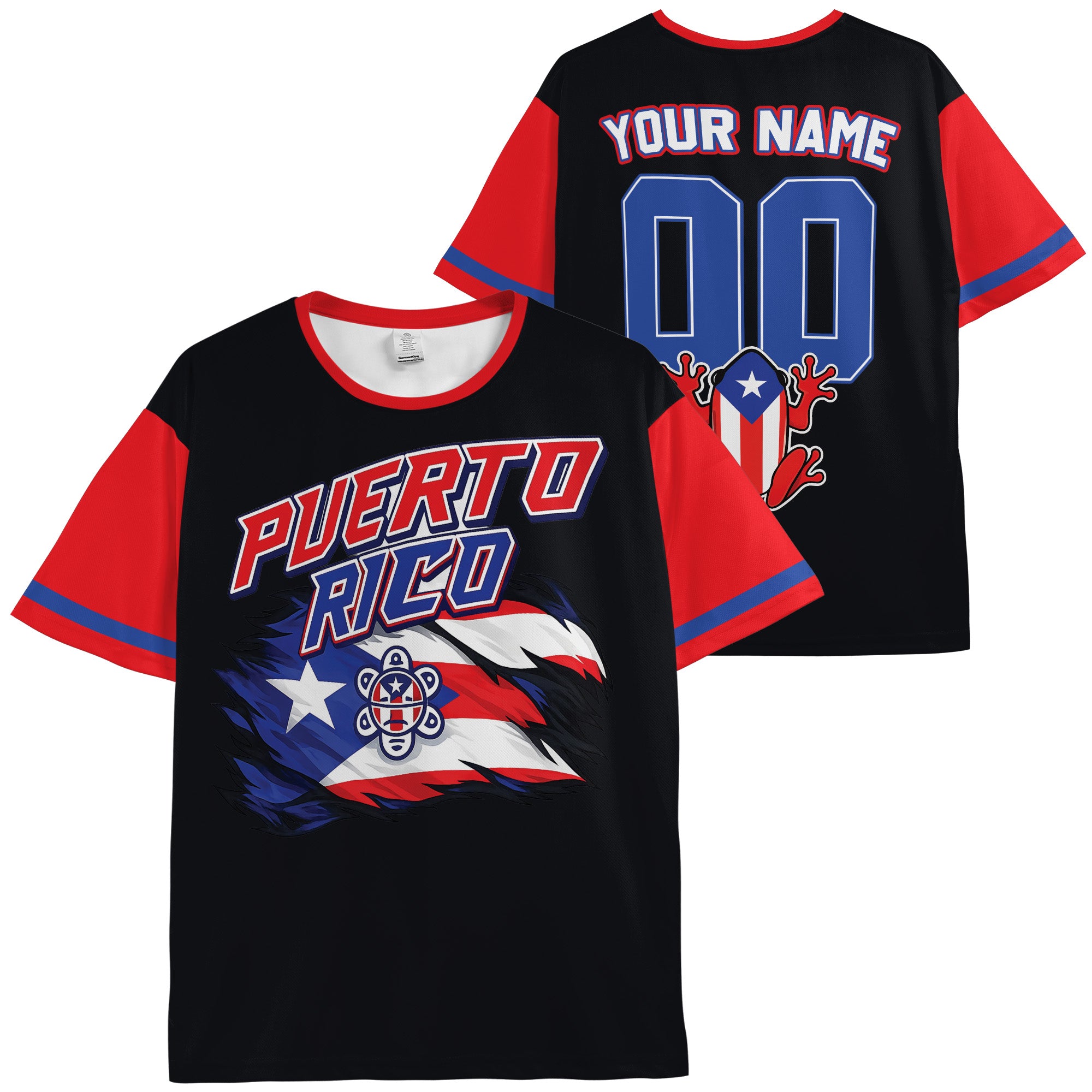 Custom Puerto Rico Soccer Jersey Puerto Rican Fan Coquí Power – Personalized Name Number