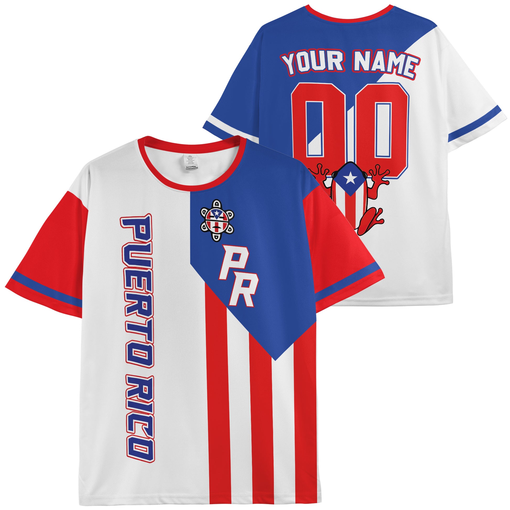 Custom Puerto Rico Soccer Jersey Puerto Rican Fan Split Coquí Classic – Personalized Name Number