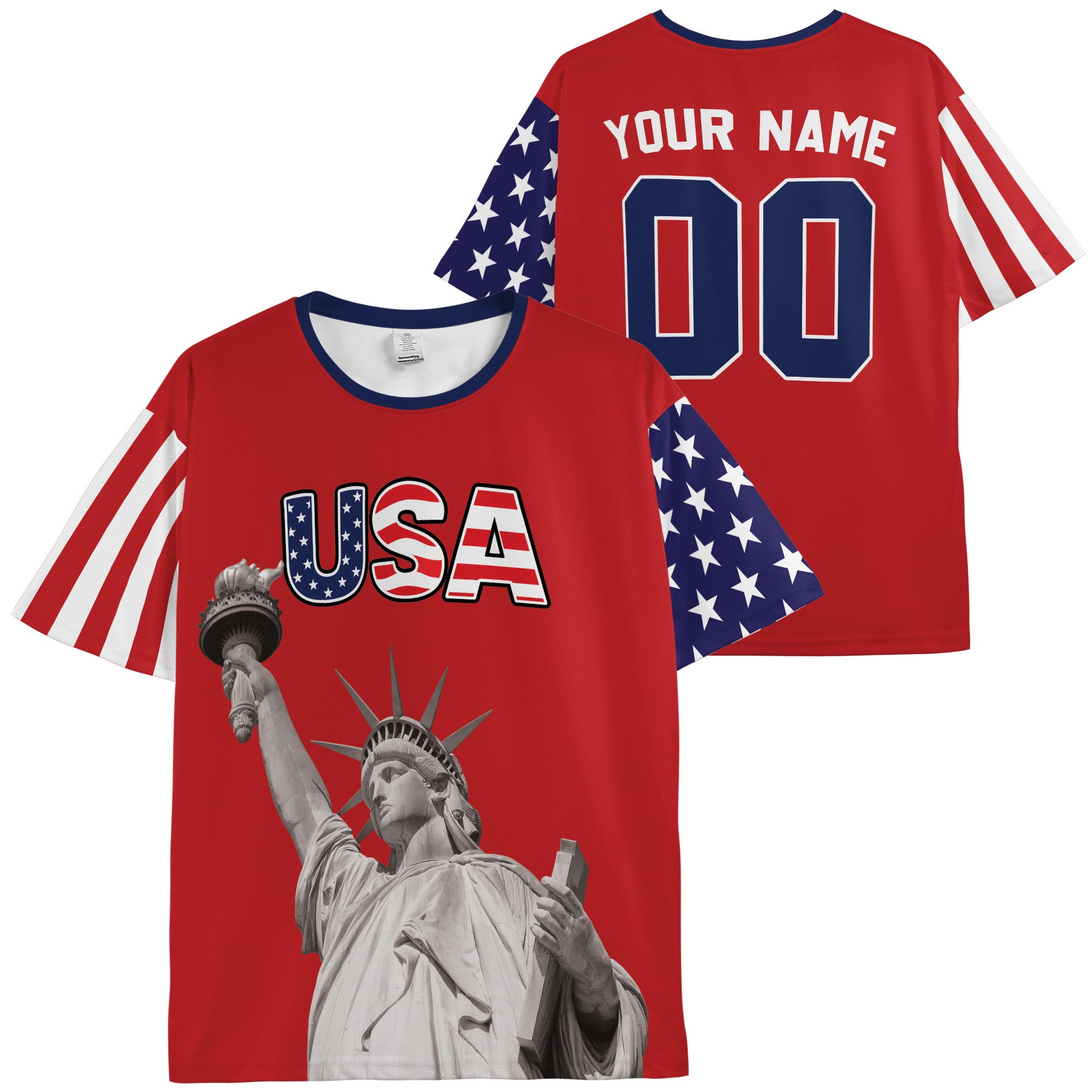 Custom USA Soccer Jersey American Fan Liberty Icon - Personalized Name Number