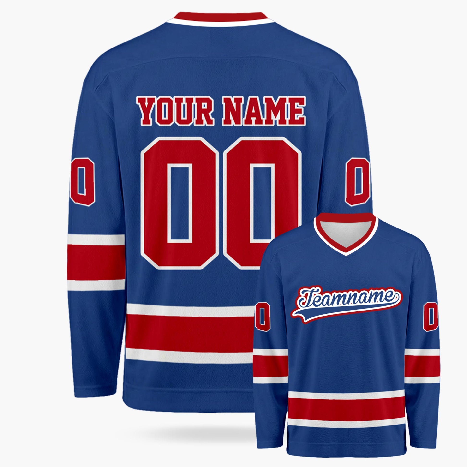 Custom Hockey Jersey Royal and Cherry - Design Your Own