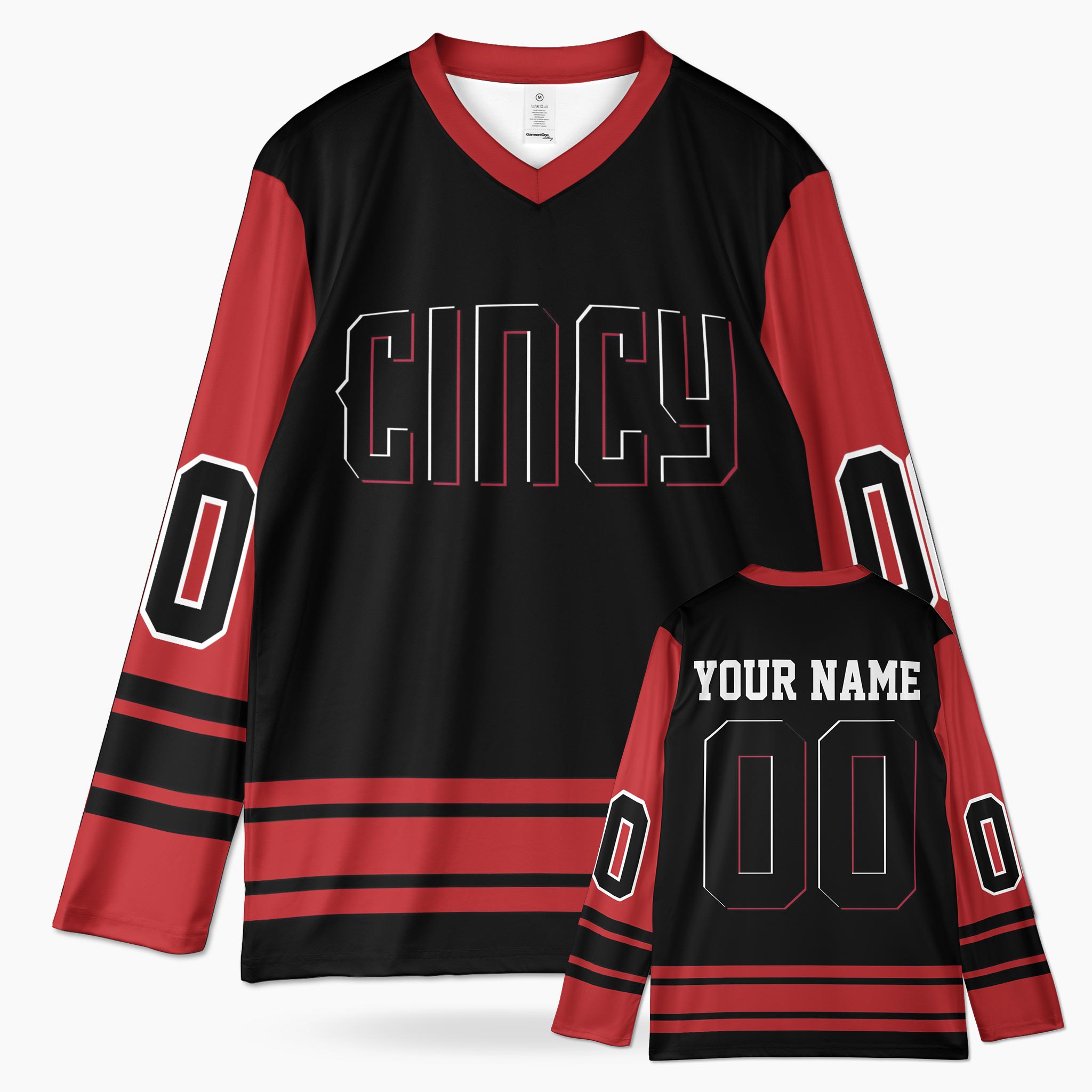 Custom City Hockey Jersey - Cincinnati Cincy Black - Design Your Own