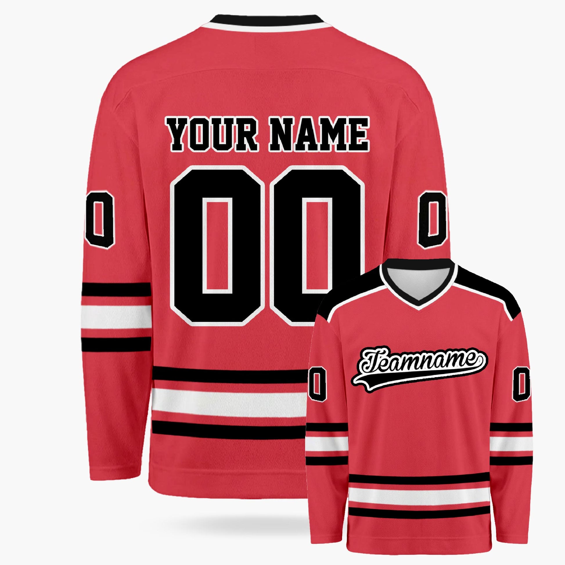 Custom Hockey Jersey Crimson and Black - Design Your Own
