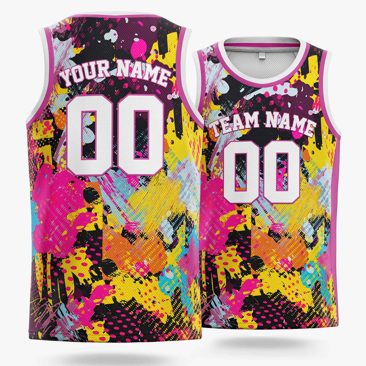 Custom Basketball Jersey White and Purple Graffiti - Design Your Own
