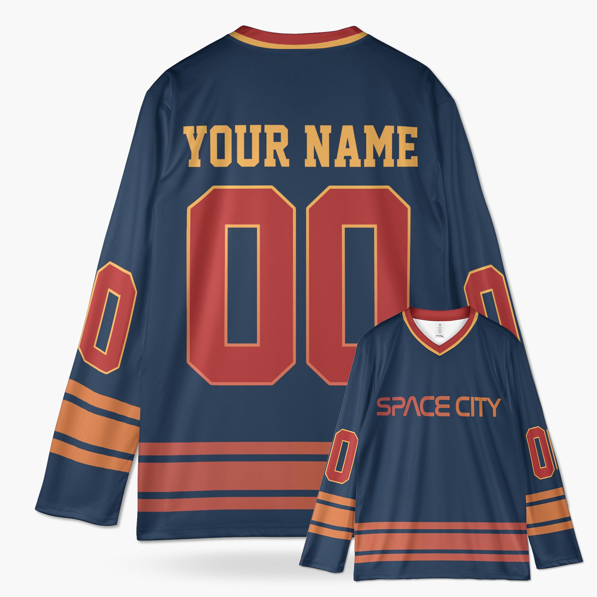 Custom City Hockey Jersey - Houston Space City Blue - Design Your Own
