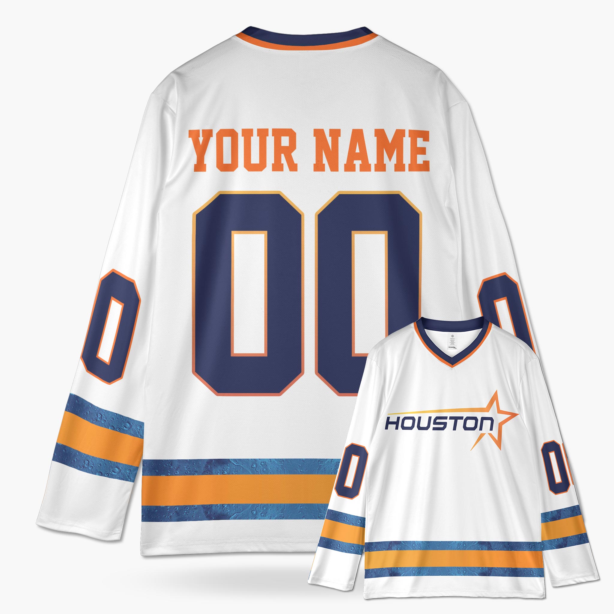 Custom City Hockey Jersey - Houston White - Design Your Own