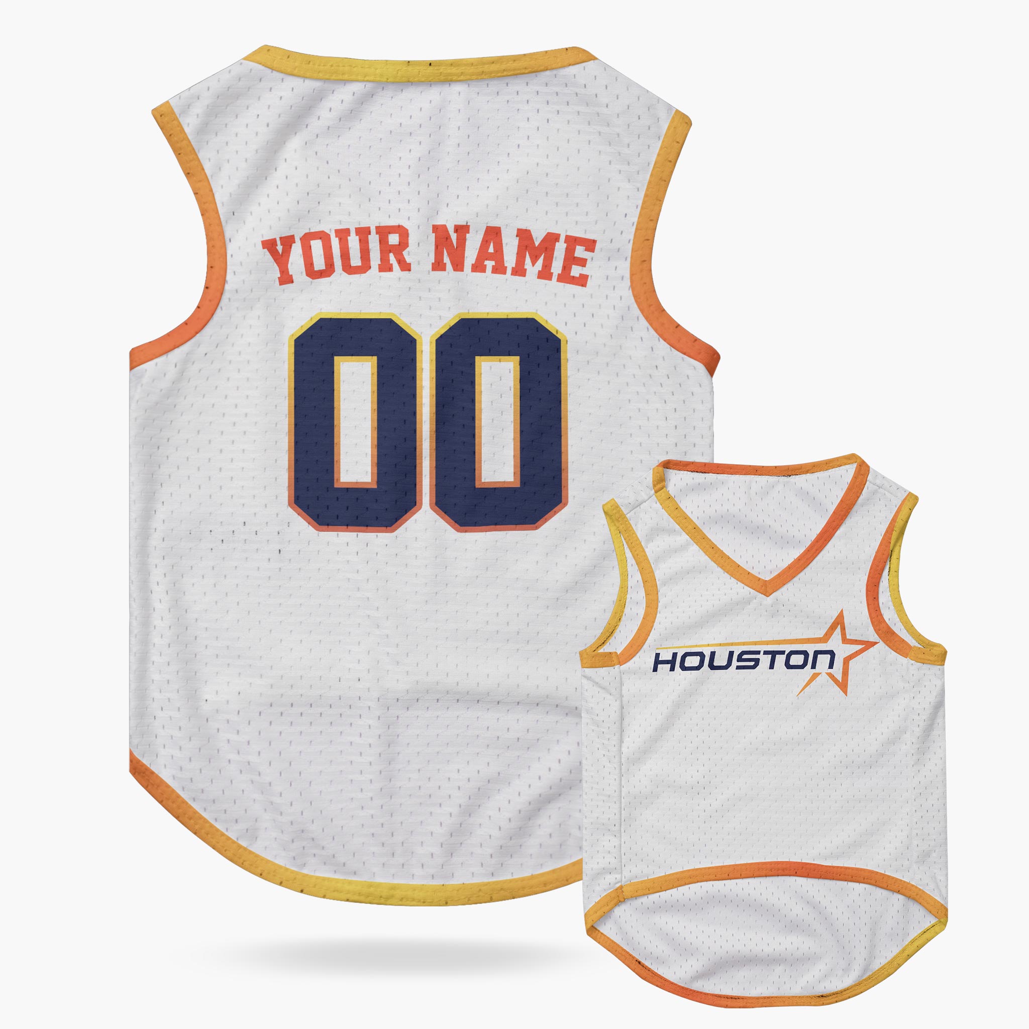 Custom City Pet Jersey Houston White - Design Your Own