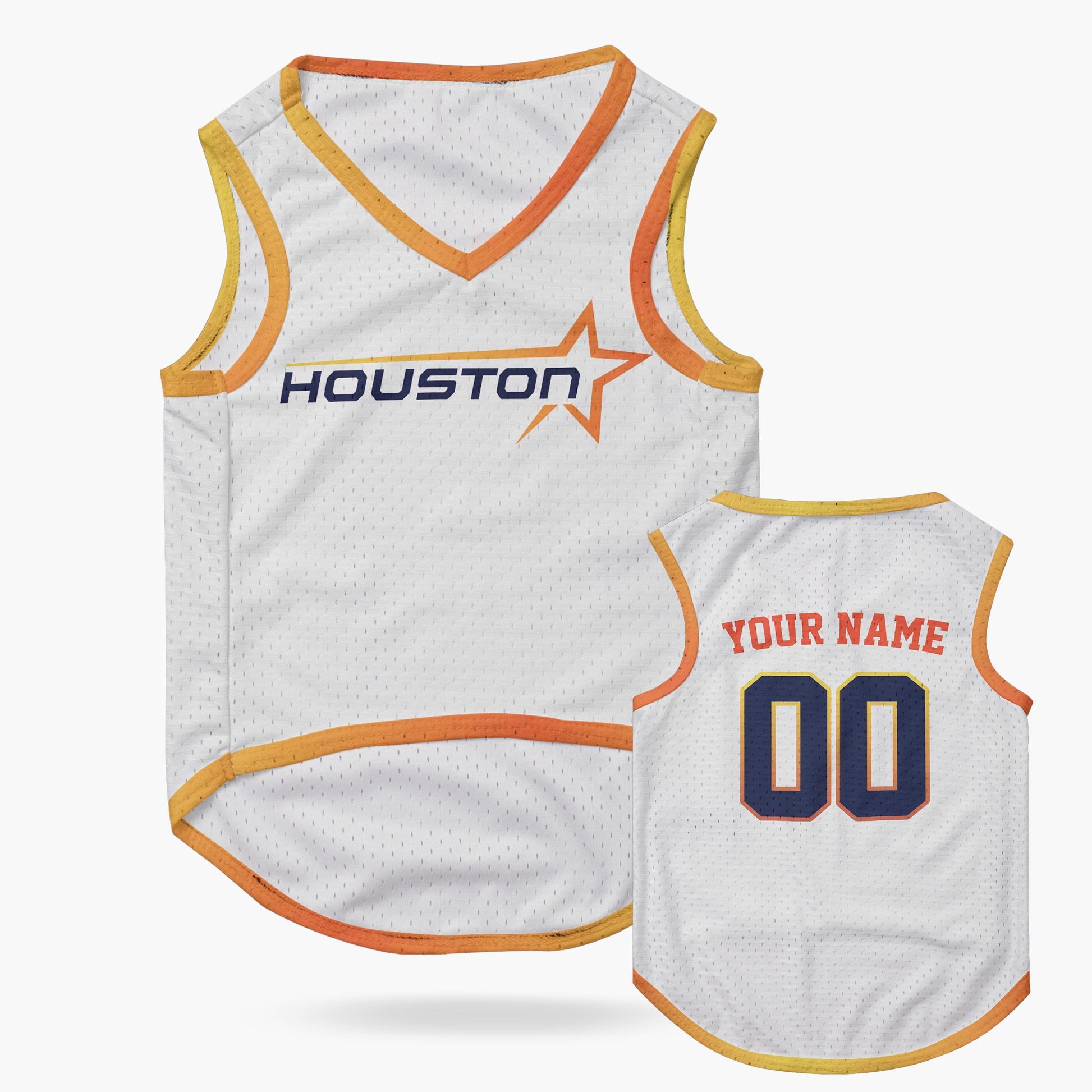 Custom City Pet Jersey Houston White - Design Your Own