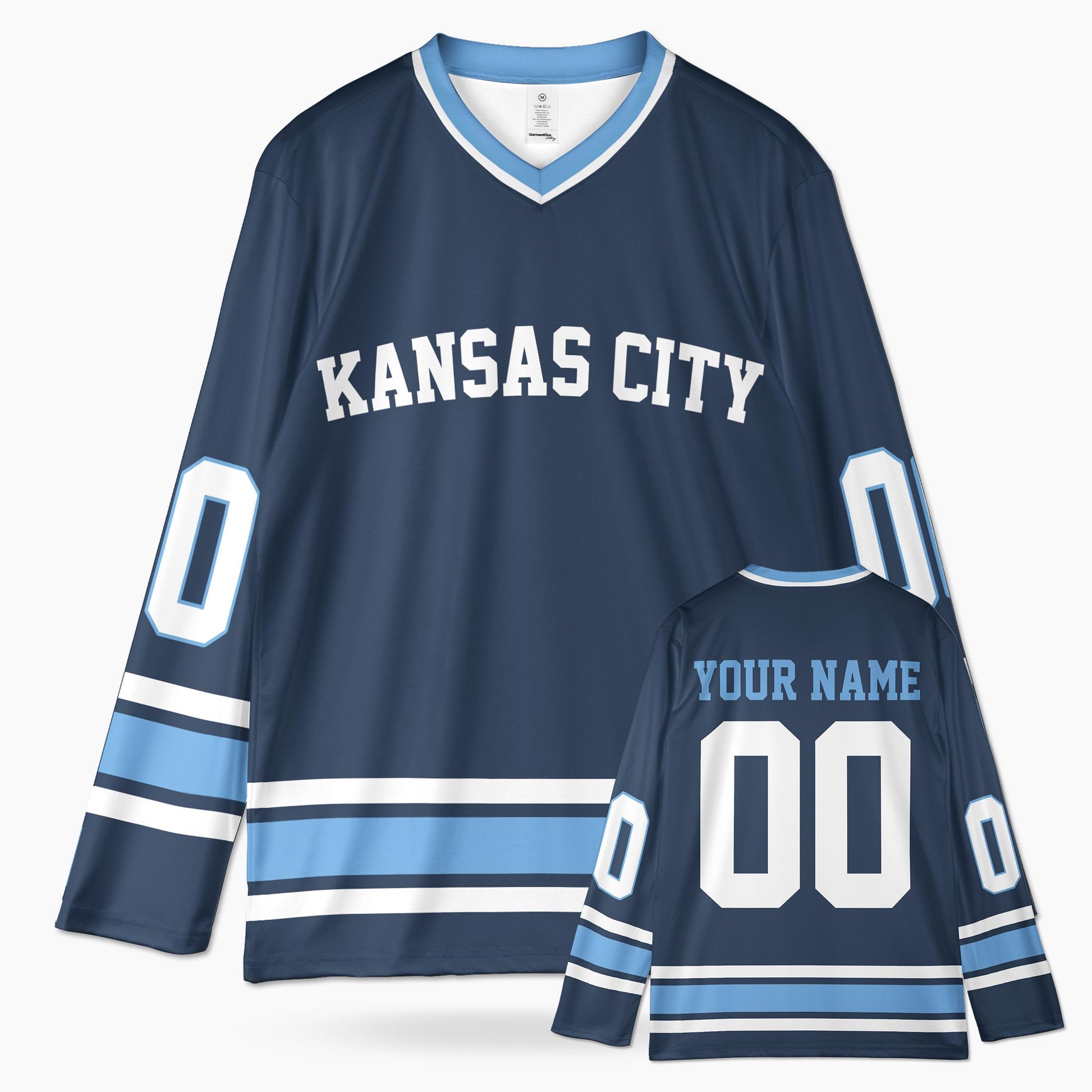 Custom City Hockey Jersey - Kansas Blue - Design Your Own