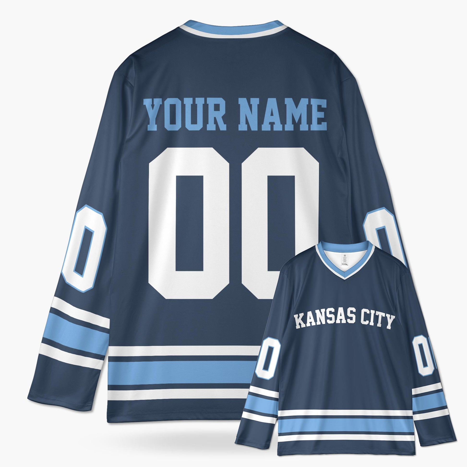 Custom City Hockey Jersey - Kansas Blue - Design Your Own