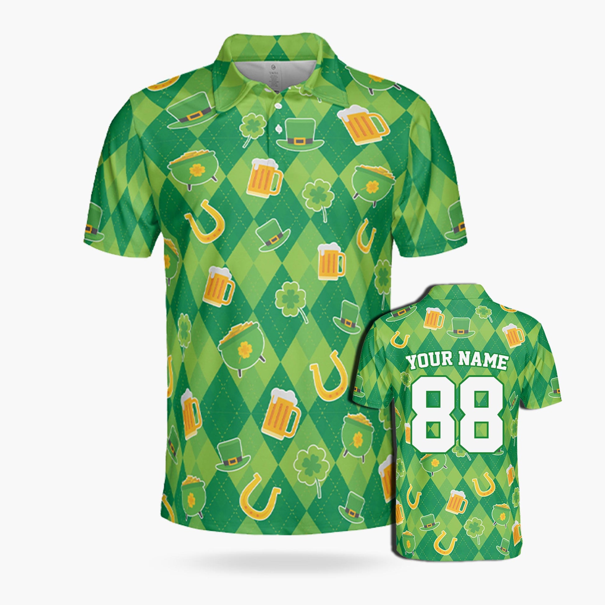 Custom St. Patrick's Day Golf Polo Lucky Brews - Design Your Own