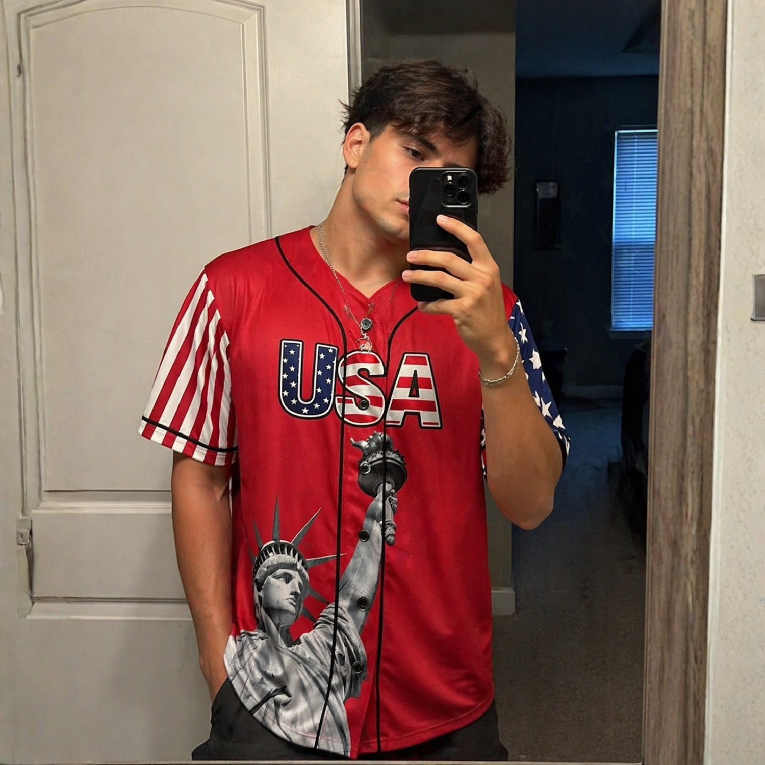 Custom USA Baseball Jersey American Fan Liberty Icon – Personalized Name Number