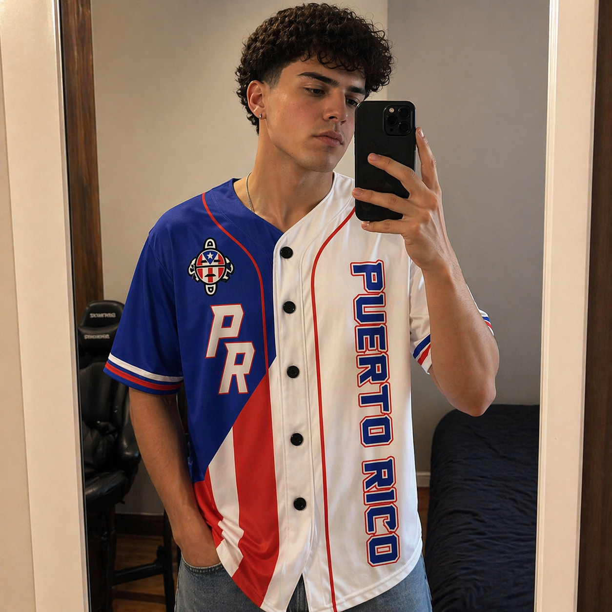 Custom Puerto Rico Baseball Jersey Puerto Rican Fan Classic Script – Personalized Name Number