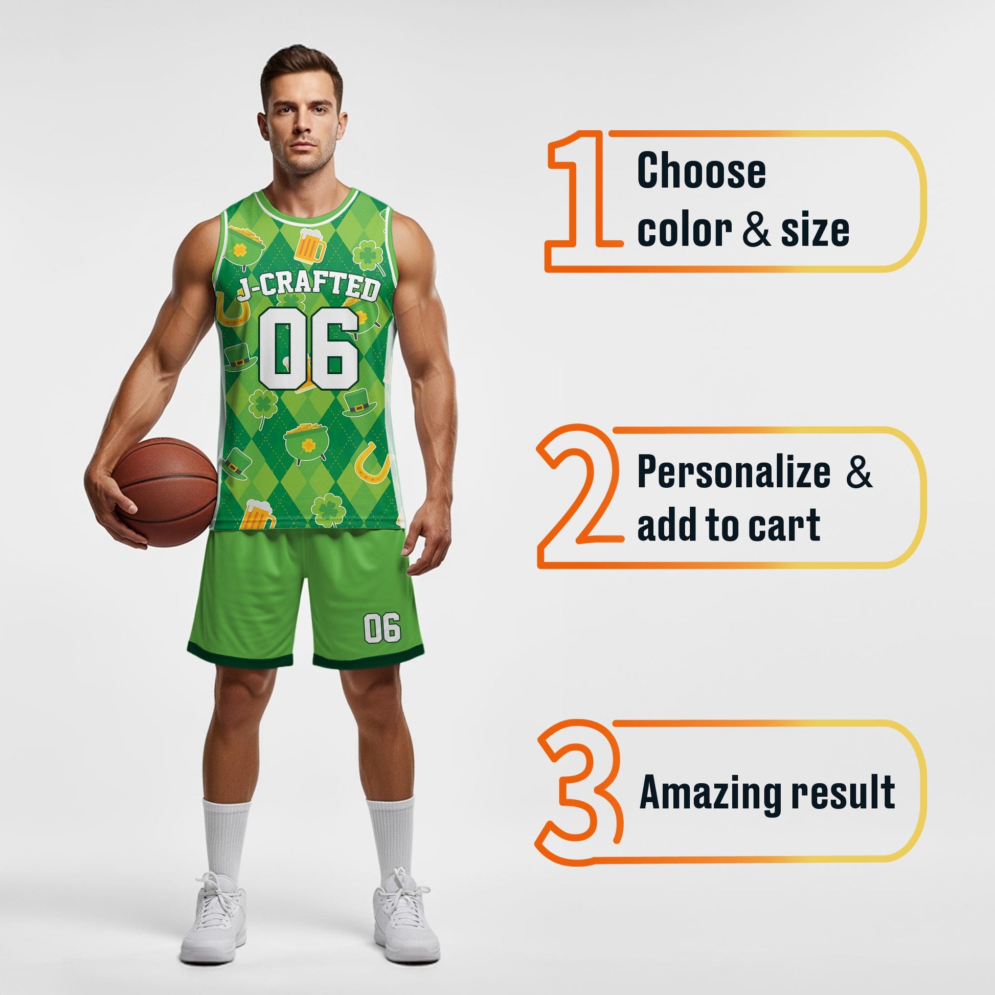 Custom St. Patrick's Day Basketball Jersey Lucky Brews - Design Your Own