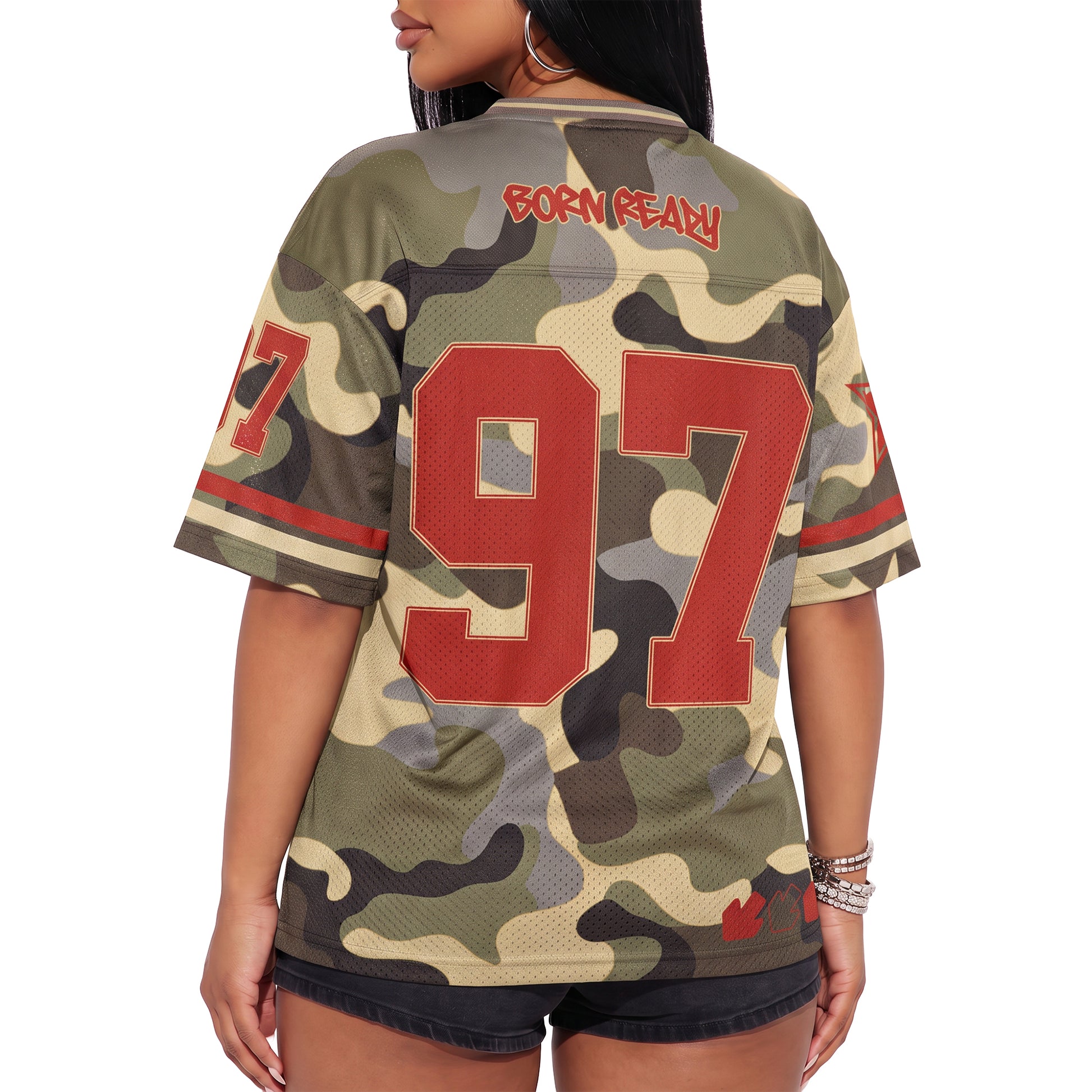 Custom Drop Shoulder Football Jersey Camouflage - Design Your Own
